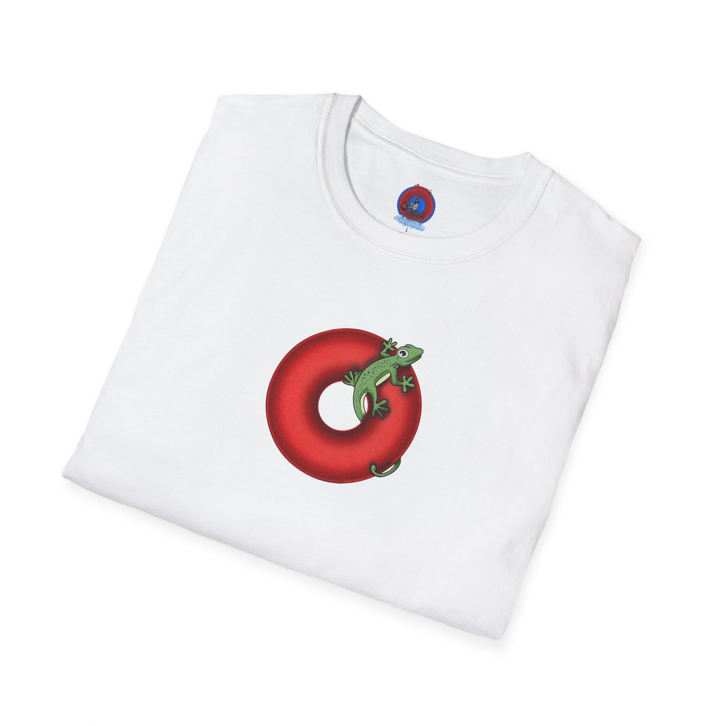 Classic Donut Tee - Unisex Soft-Style - "Practically Extinct Tee Shirt" - plump vivid red donut - variant 1