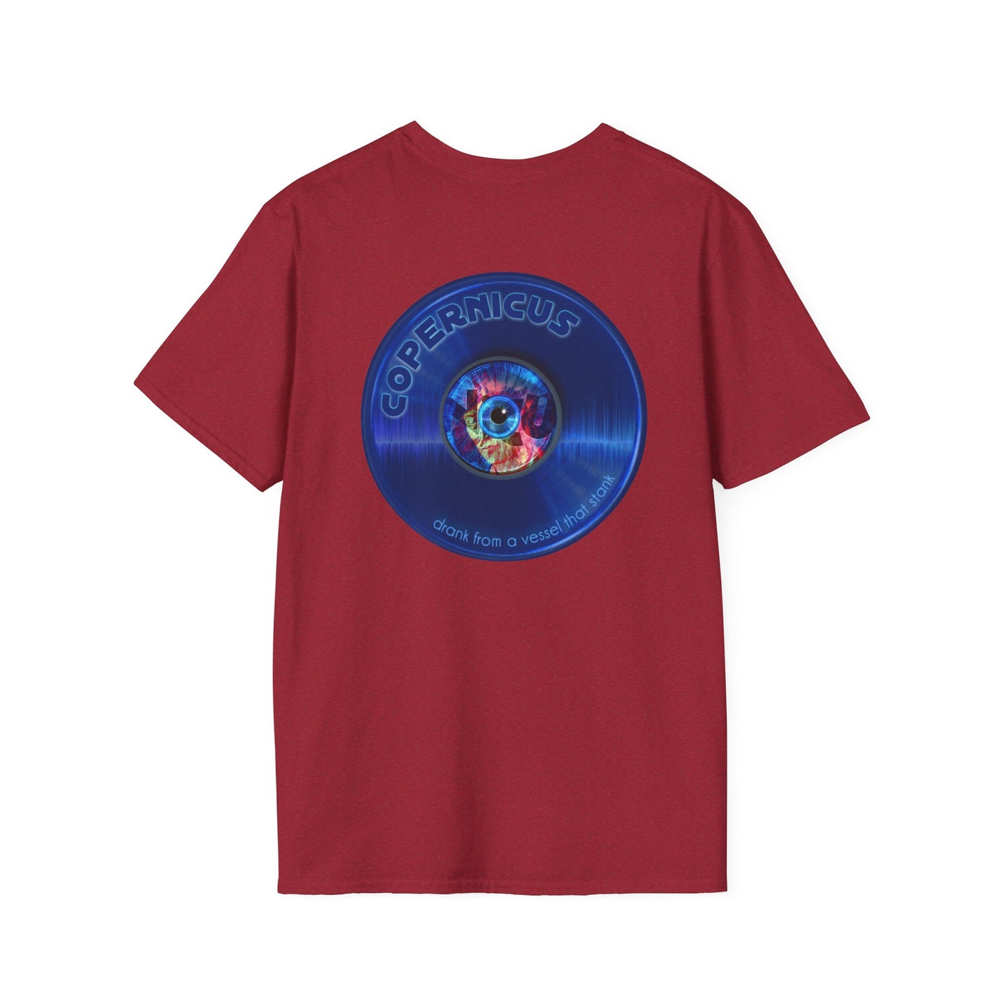 Classic Donut Tee - Unisex Soft-Style - "Drunken Copernicus" - series 1.0 - variant 1 - blue donut
