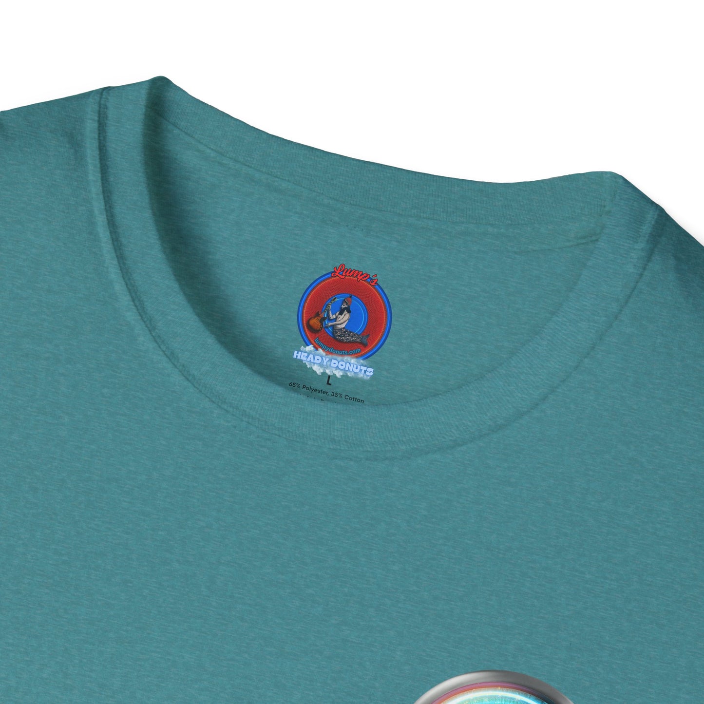 Classic Donut Tee - Unisex Soft-Style - "Donut of Life Tee" - vivid turquoise tube donut - variant 3