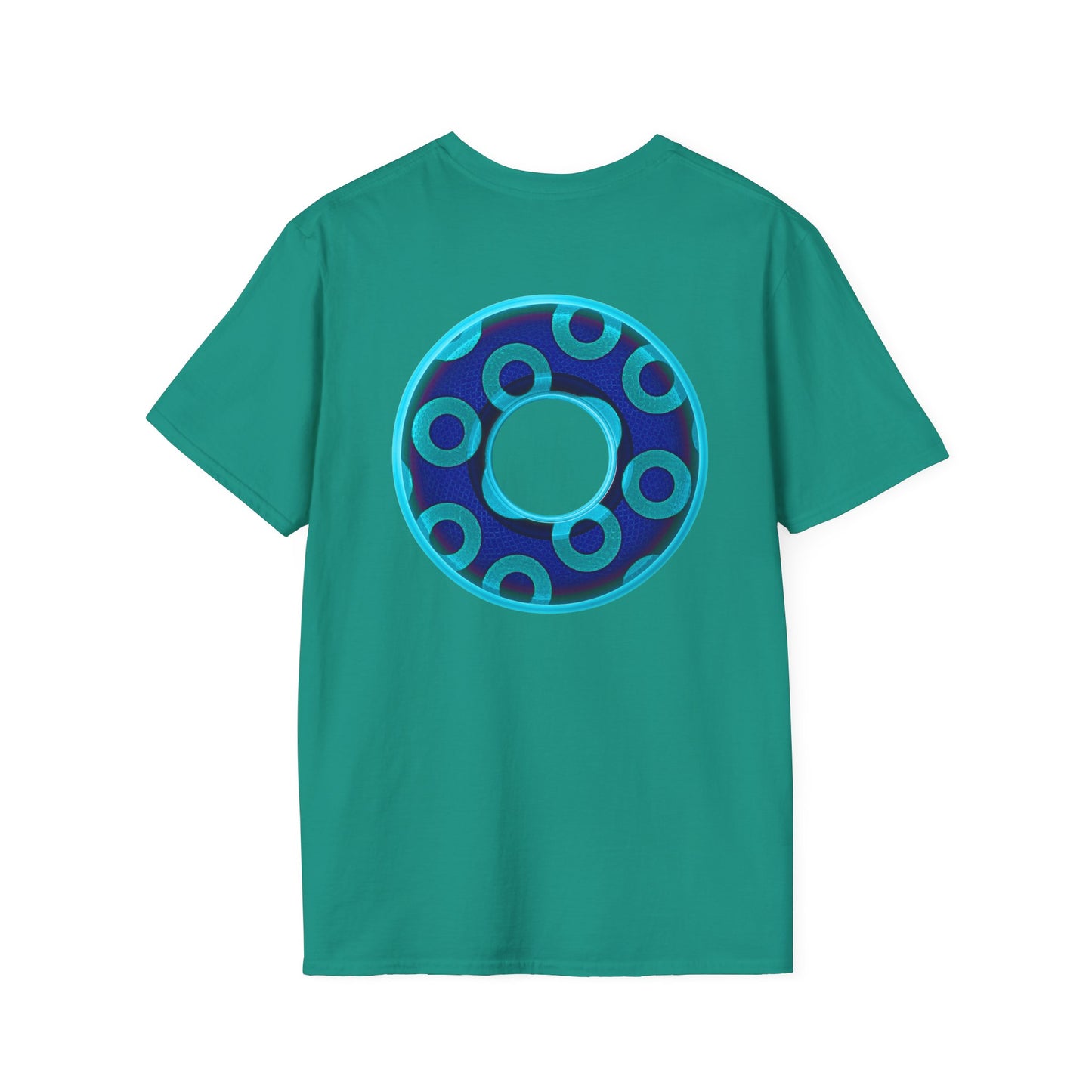 Plain Donuts/Unisex Soft-Style - "Plain Rustic Paradoxical Donuts" - aquamarine/dark blue donuts