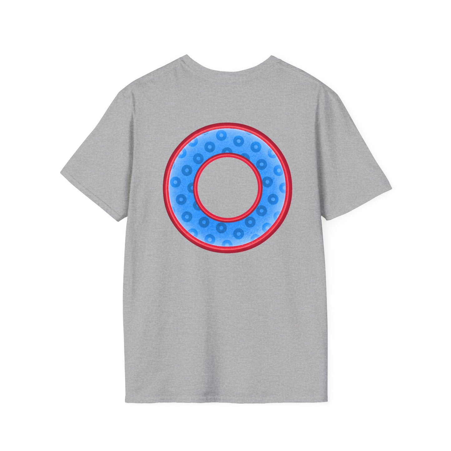 Plain Donuts/Unisex Soft-Style - "Plain Wide Mouthed Paradoxical Donuts" - light blue/red donuts