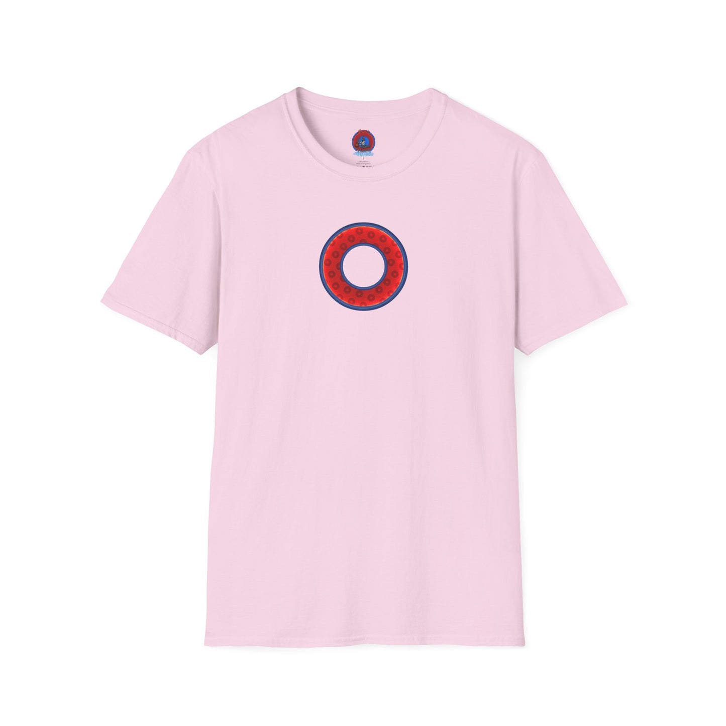 Plain Donuts/Unisex Soft-Style - "Plain Wide Mouthed Paradoxical Donuts" - red/dark blue donuts