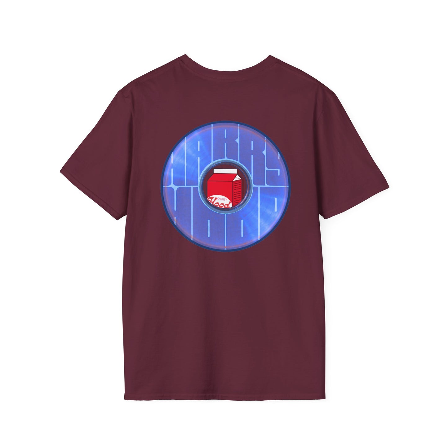 Classic Donut Tee - Unisex Soft-Style - "Harry Left His Shirt" - series 1.0  - variant 3 - purple/blue donut