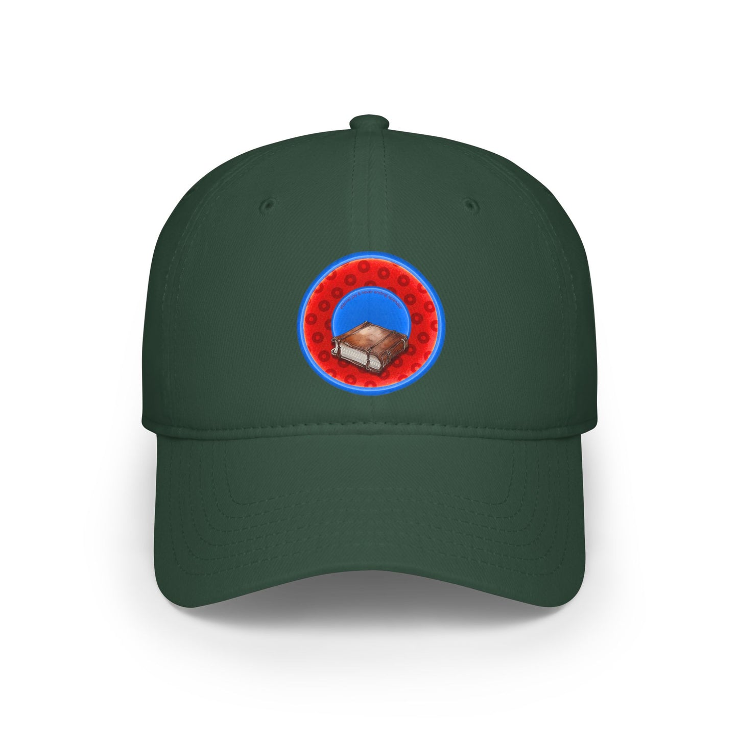 Lumpy Donut Baseball Cap - "Read the F'ing Donut Cap" - paradoxical red/blue wide mouth donut w/