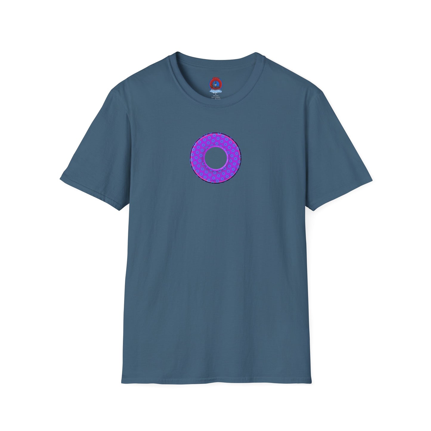 Plain Donuts/Unisex Soft-Style - "Plain Electric Paradoxical Donuts" - bright purple/blue donuts