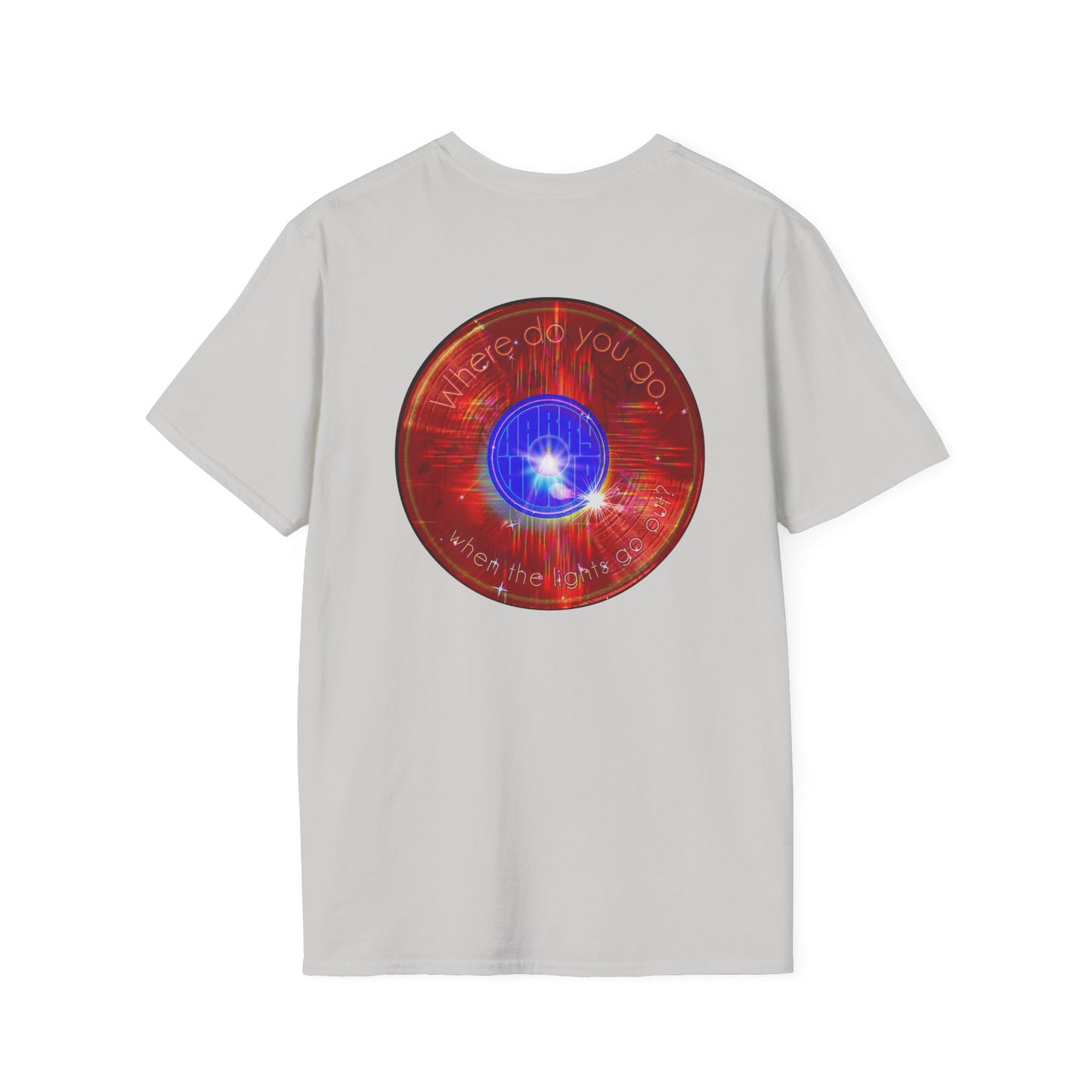 Classic Donut Tee - Unisex Soft-Style - "Harry's Hoodlum Donut" - series 1.0  - variant 1 - red donut/lights on
