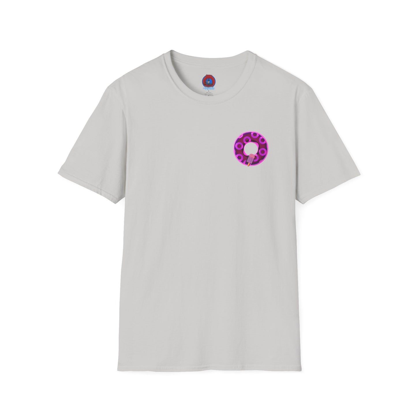 Classic Donut Tee - Unisex Soft-Style - "It's Ice Cream Popsicles - YEMSG Donut" - purple/magenta paradox donut - variant 1