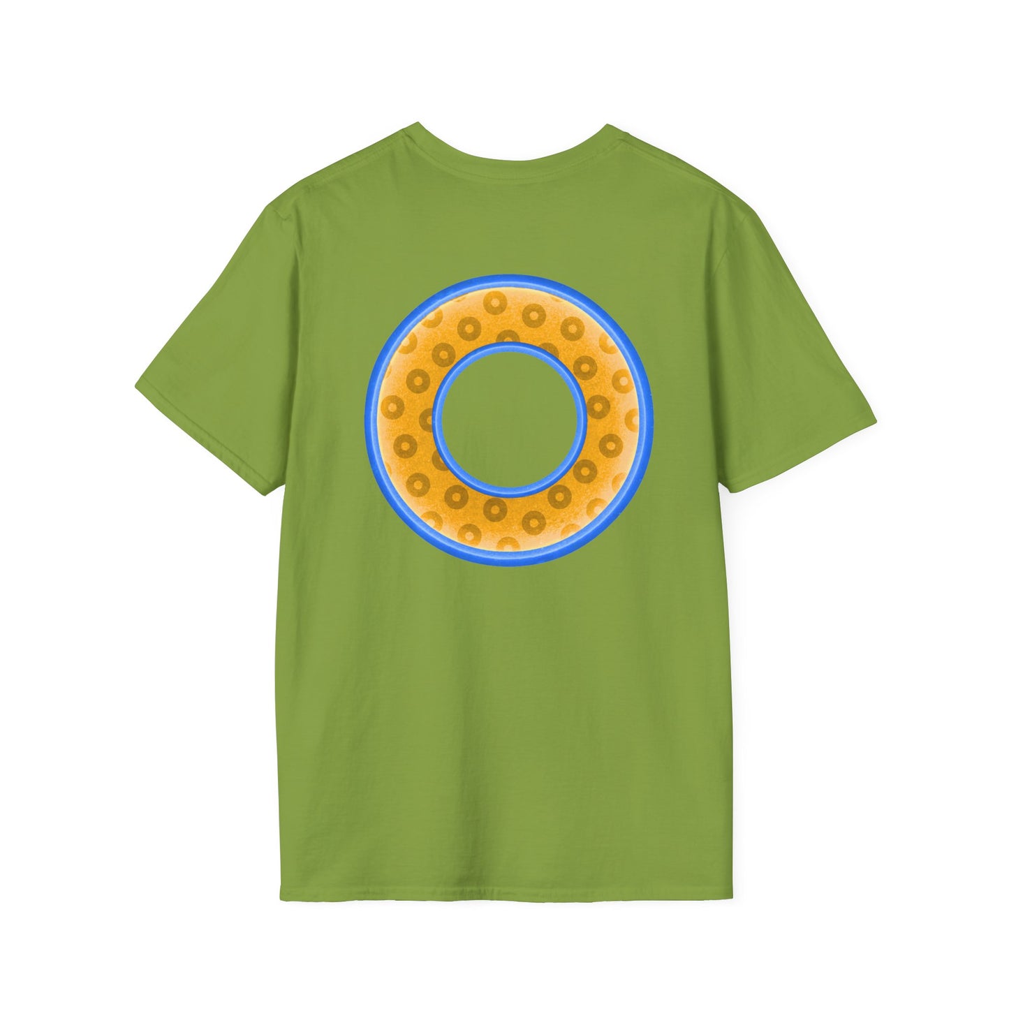 Plain Donuts/Unisex Soft-Style - "Plain Wide Mouthed Paradoxical Donuts" - yellow/light blue donuts