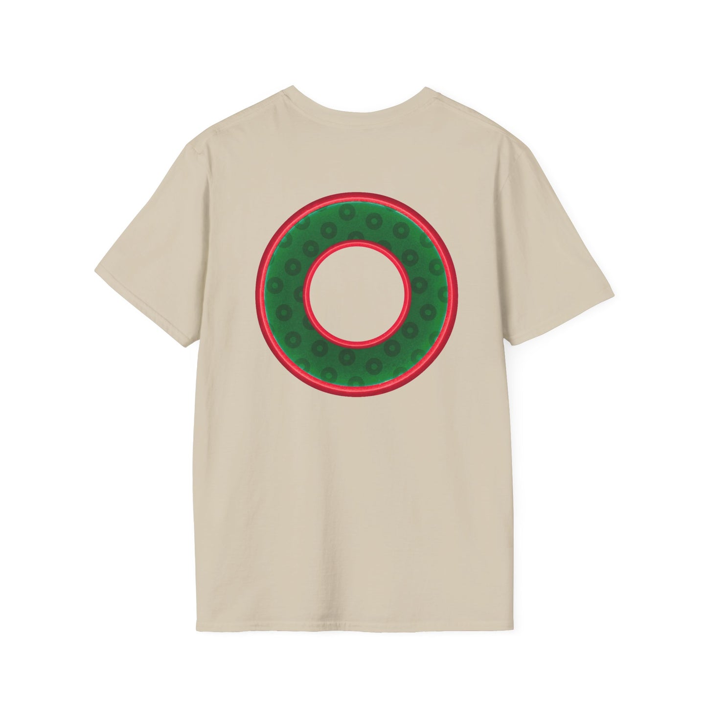 Plain Donuts/Unisex Soft-Style - "Plain Wide Mouthed Paradoxical Donuts" - dark green/red donuts