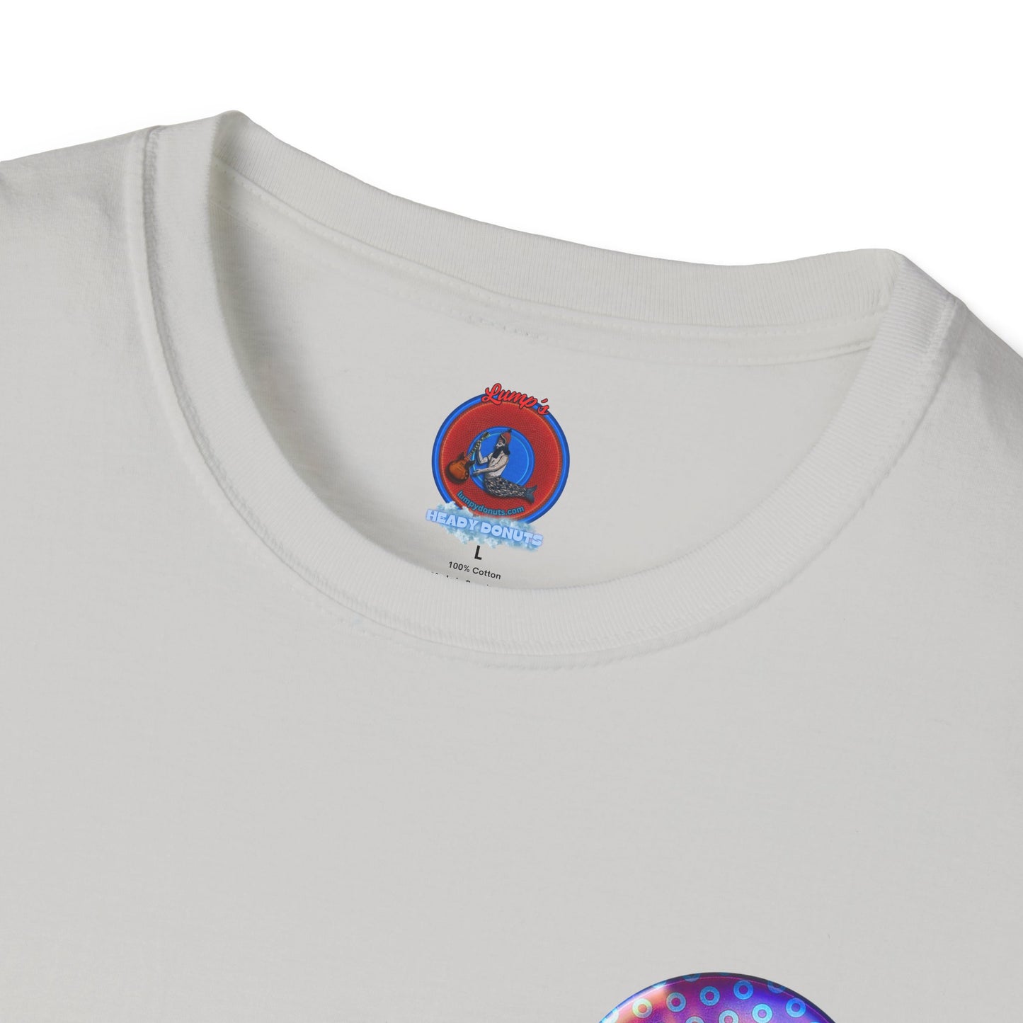 Classic Donut Tee - Unisex Soft-Style - "Donut Melts" - purple/blue paradoxical donut