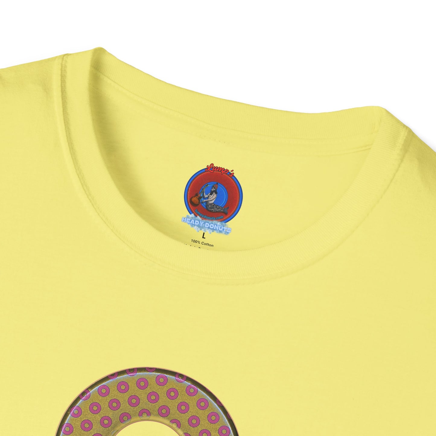 Plain Donuts/Unisex Soft-Style - "Plain Electric Paradoxical Donuts" - gold/pink donuts