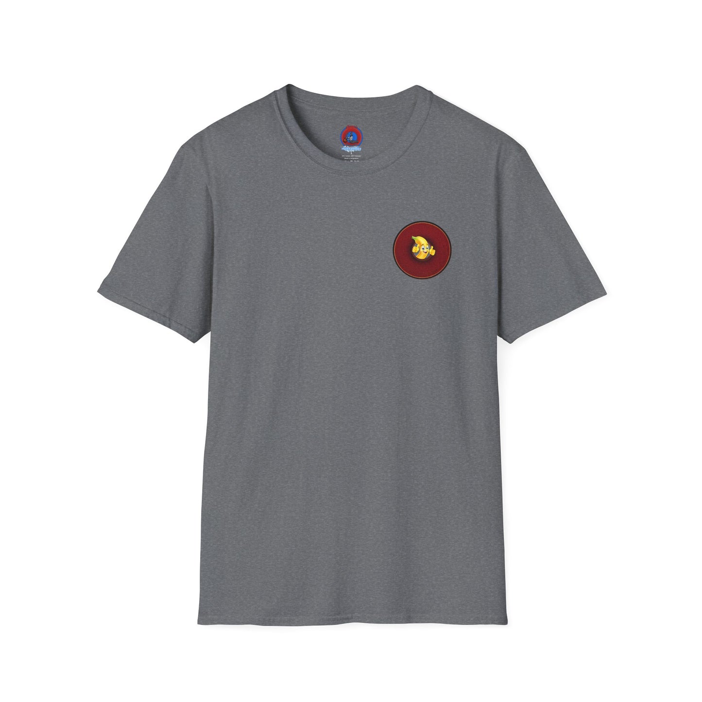 Classic Donut Tee - Unisex Soft-Style - "Dis sheet, it's bananas!" - series 1.0 - variant 4- dark red donut