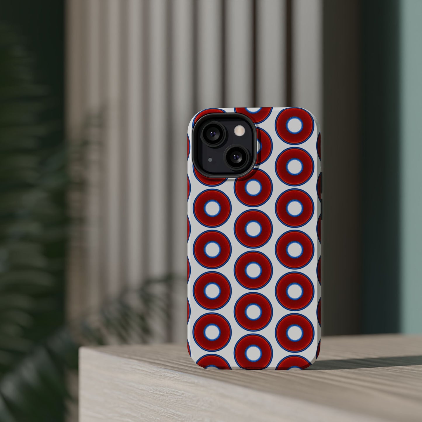 Magnetic Tough Donut Case - red vivid donut print w/white background