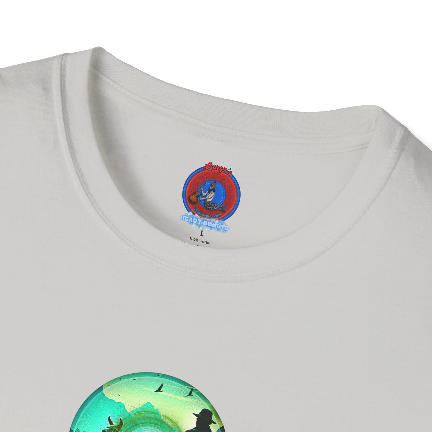 Lumpy Coffee Traders Tee - Unisex Soft-Style - "Taboo, taboot!" - paradoxical logo donut - variant 2 - taboo, taboot front/logo back