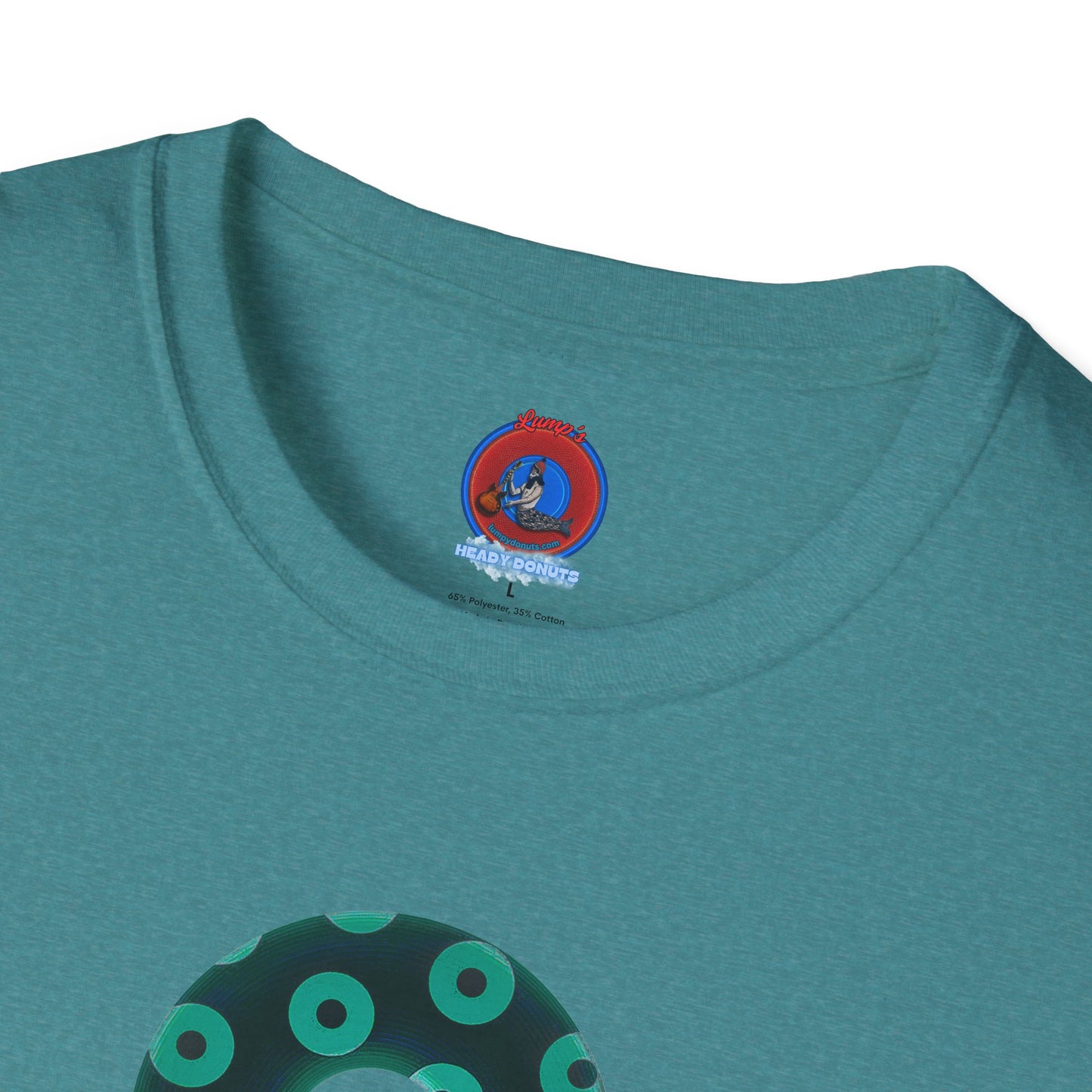 Plain Donuts/Unisex Soft-Style - "Plain Blimpy Paradoxical Donuts" - dark green/seafoam green donuts