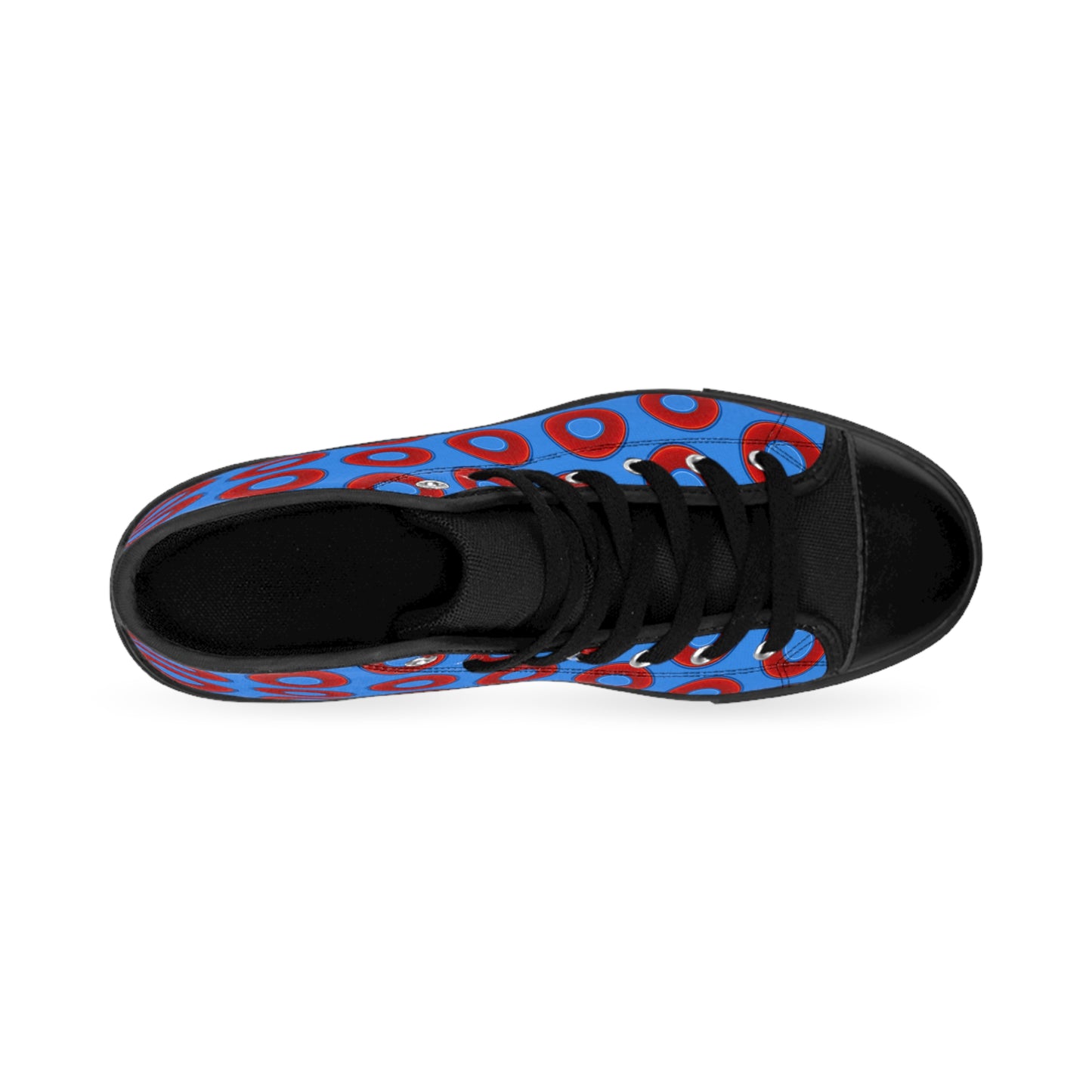 Cushiony Convectors - High Tops - red vivid donuts w/light royal blue background