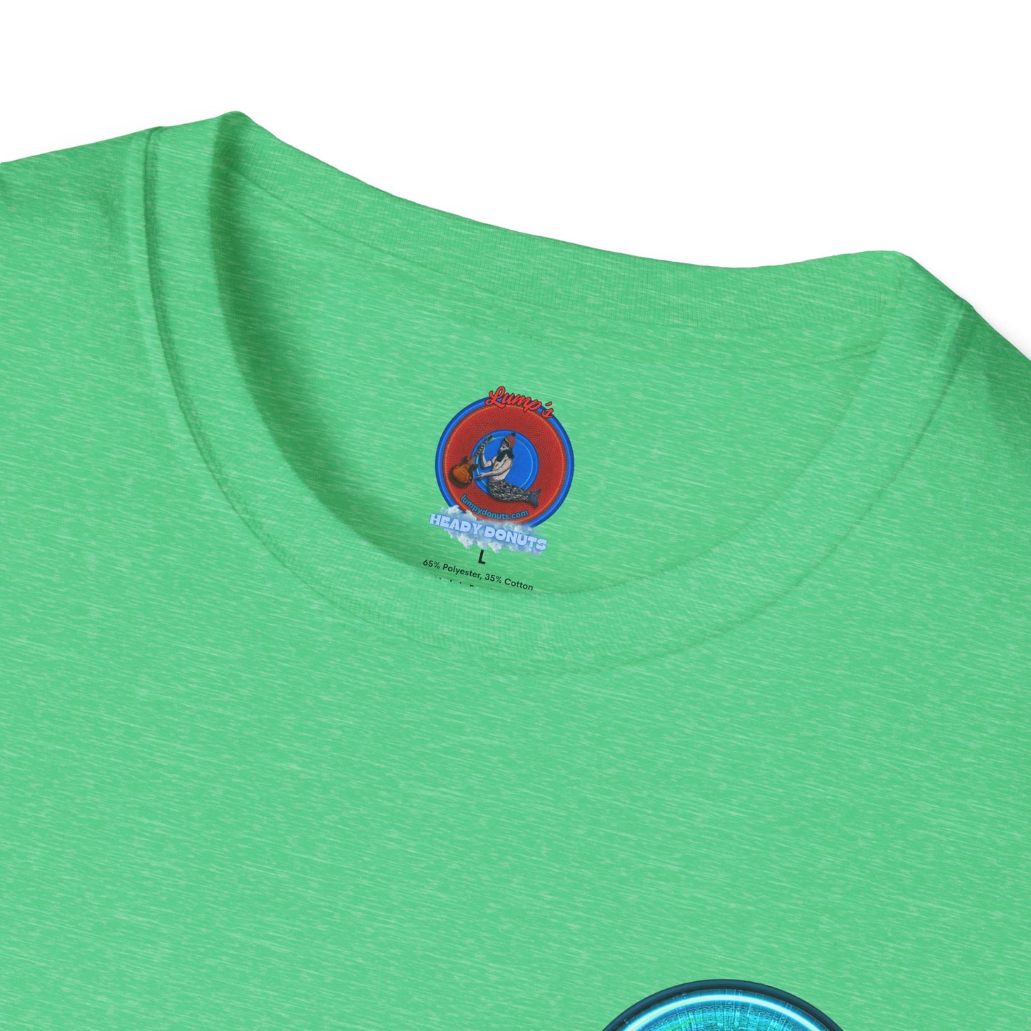 Classic Donut Tee - Unisex Soft-Style - "Donut of Life Tee" - vivid turquoise tube donut - variant 2