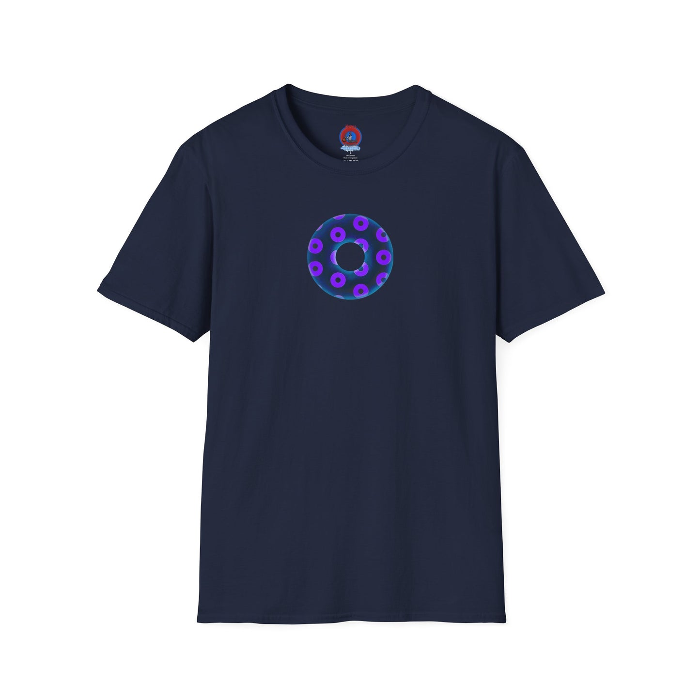 Plain Donuts/Unisex Soft-Style - "Plain Blimpy Paradoxical Donuts" - dark steel blue/vivd dark purple donuts