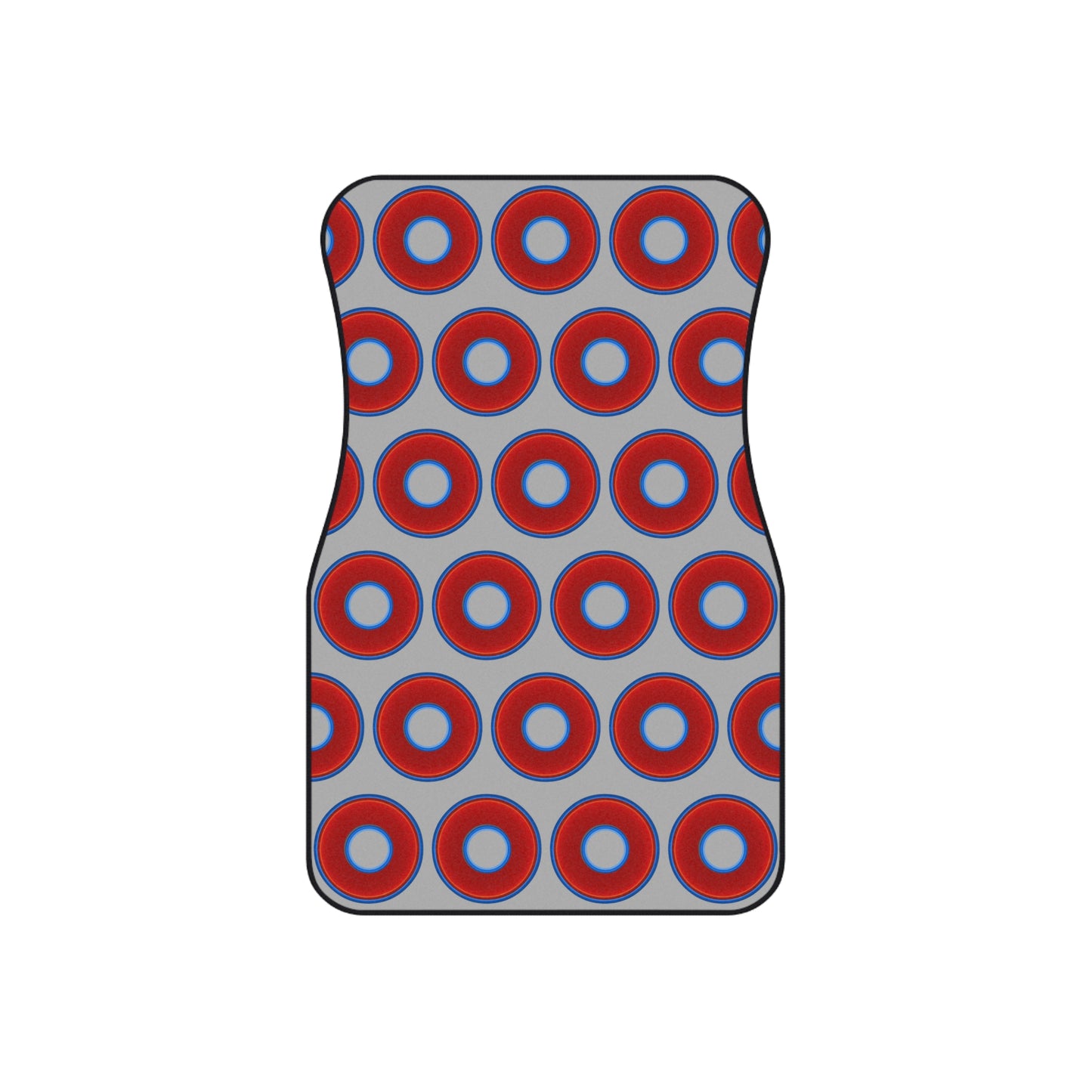 Contacted Car Mats - Set of 2/Front - vivid donut print w/light gray background