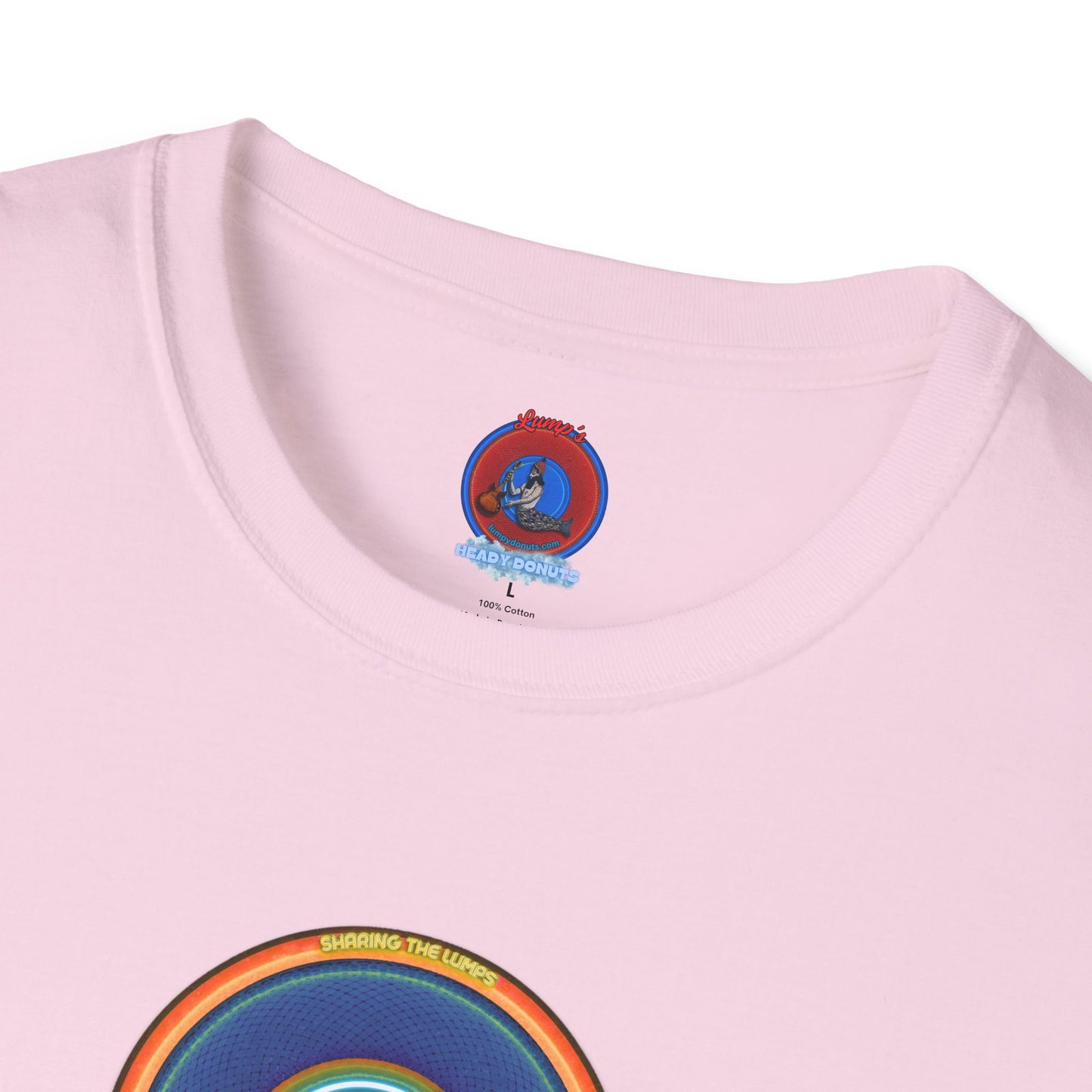 Classic Donut Tee - Unisex Soft-Style - "Lumpy Collective Donut" - blue/orange lumpy donut - variant 4