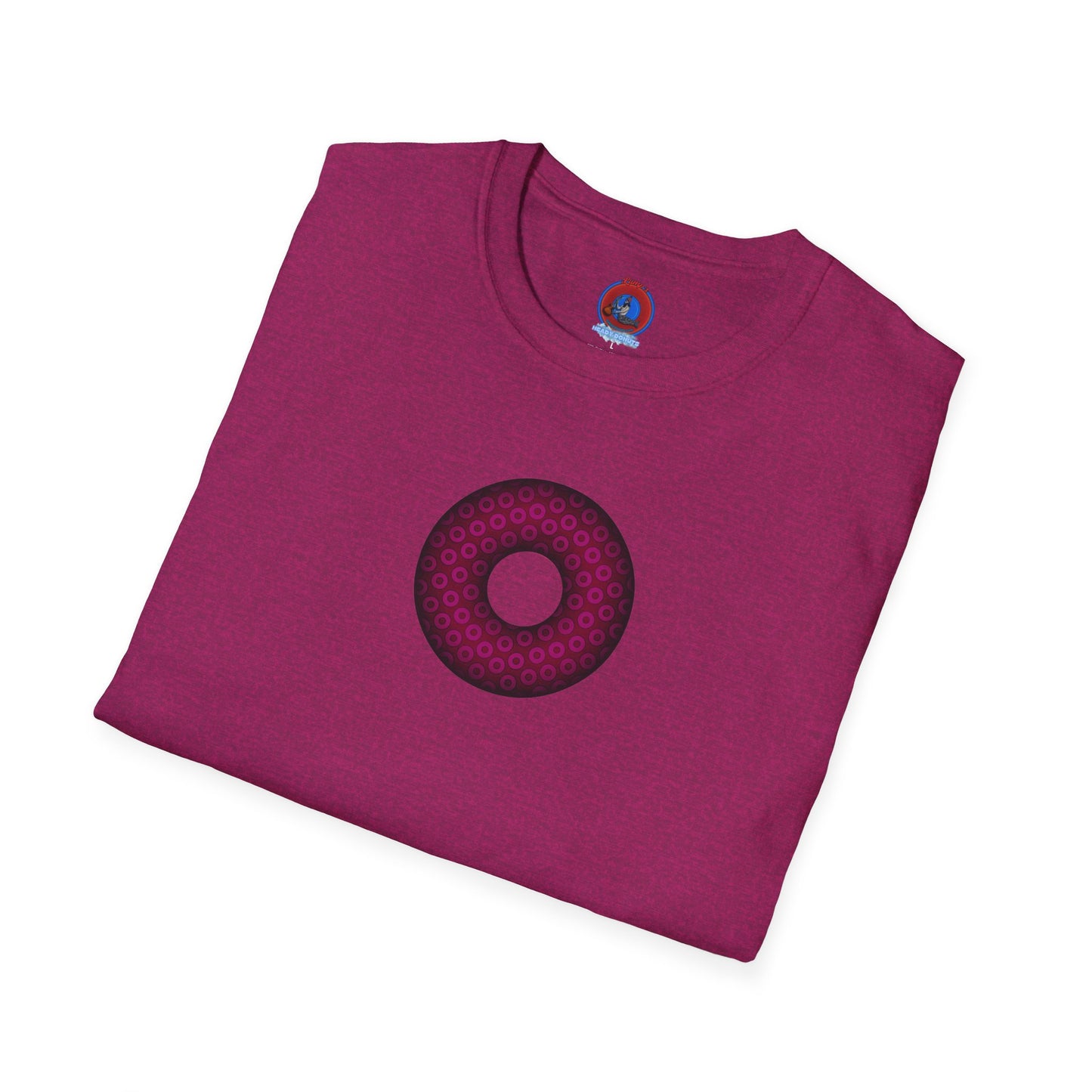Plain Donuts/Unisex Soft-Style - "Plain Paradoxical Grided Donuts" - dark magenta/burgundy donuts