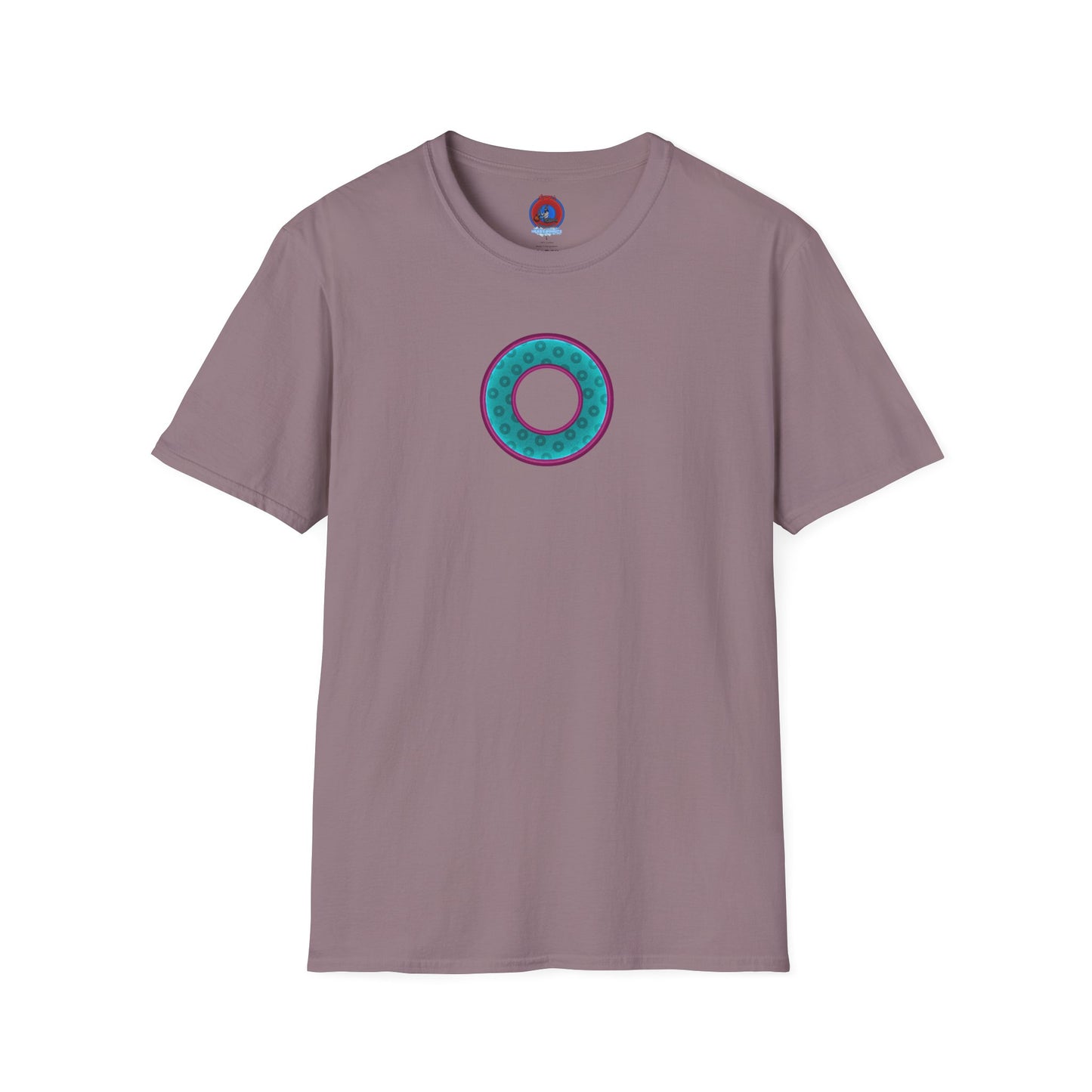 Plain Donuts/Unisex Soft-Style - "Plain Wide Mouthed Paradoxical Donuts" - teal/purple donuts