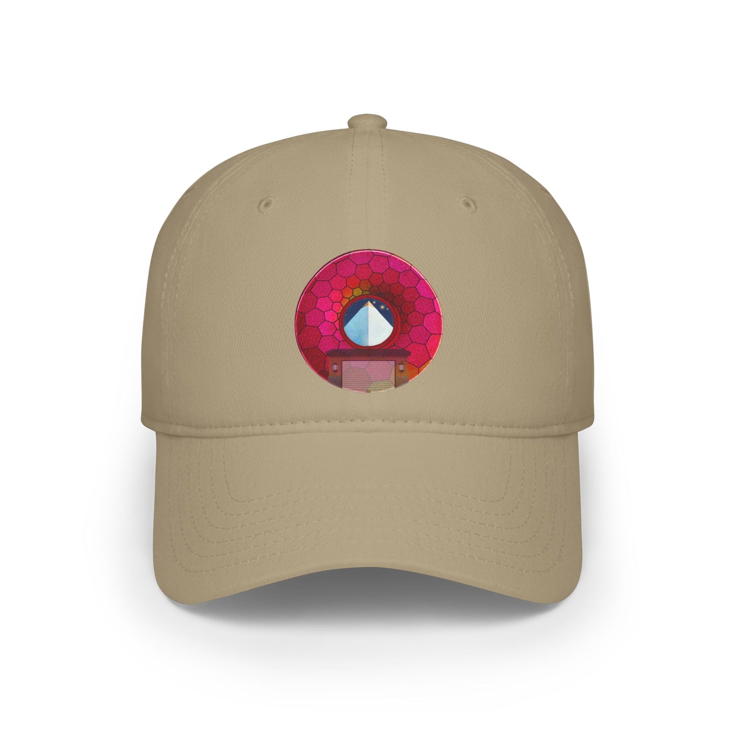 Lumpy Donut Baseball Cap - "Limestone Donut Caps So Large" - variant 6 - magenta hexadonut w/