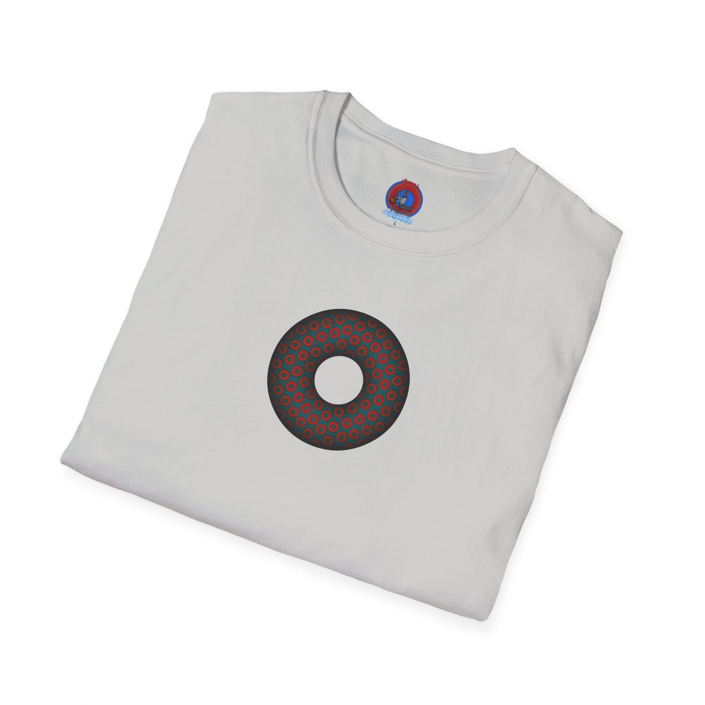 Plain Donuts/Unisex Soft-Style - "Plain Paradoxical Grided Donuts" - red/faded navy donuts