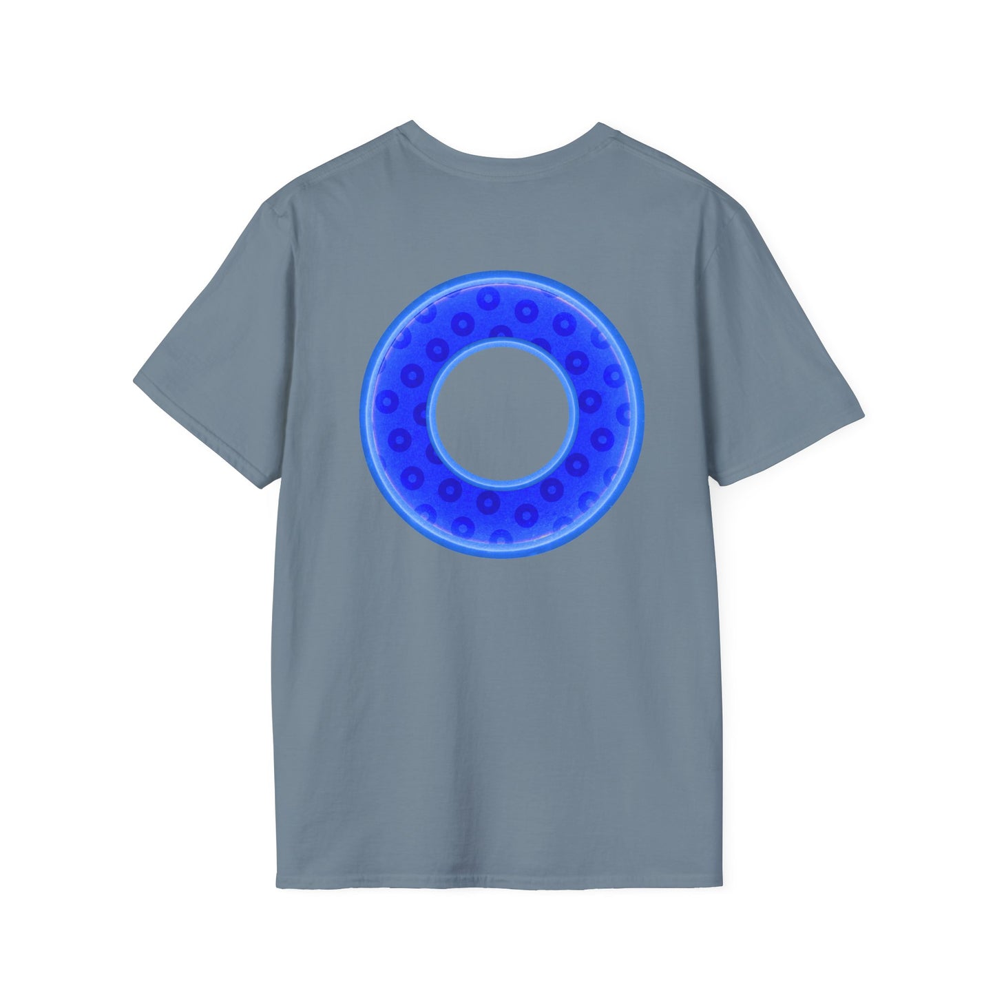 Plain Donuts/Unisex Soft-Style - "Plain Wide Mouthed Paradoxical Donuts" - bright blue/light blue blue donuts