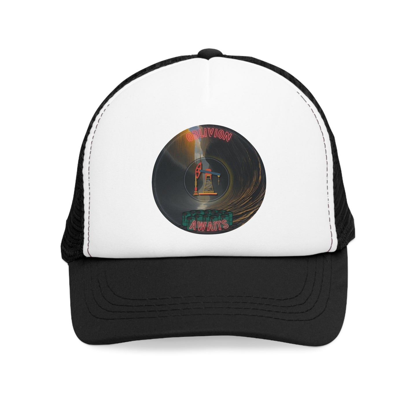 Lumpy Trucker Hat - "Donut Splashed in Oil" - dark donut