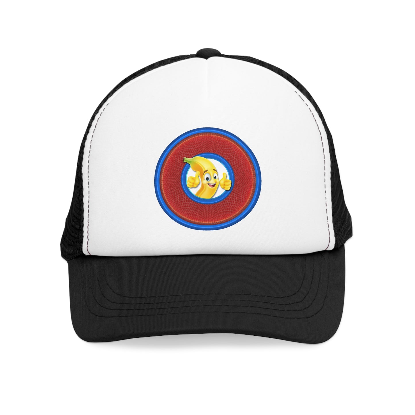 Lumpy Trucker Hat - "The Day that You Arrive" - variant 7 - red blue