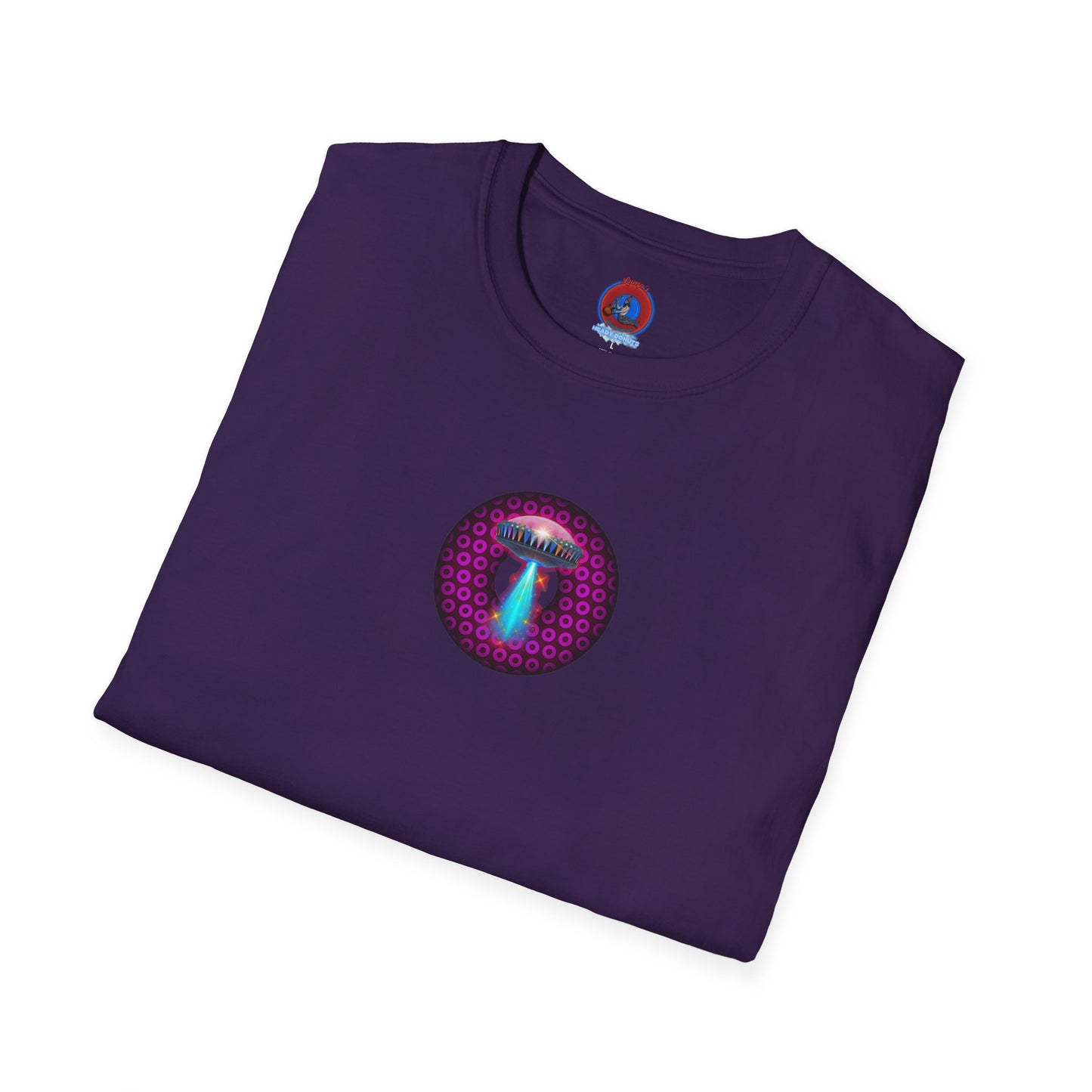 Coffee Traders Tee - Unisex Soft-Style - "Blastoff " - paradoxical donuts - variant 1 - mothership front/logo back
