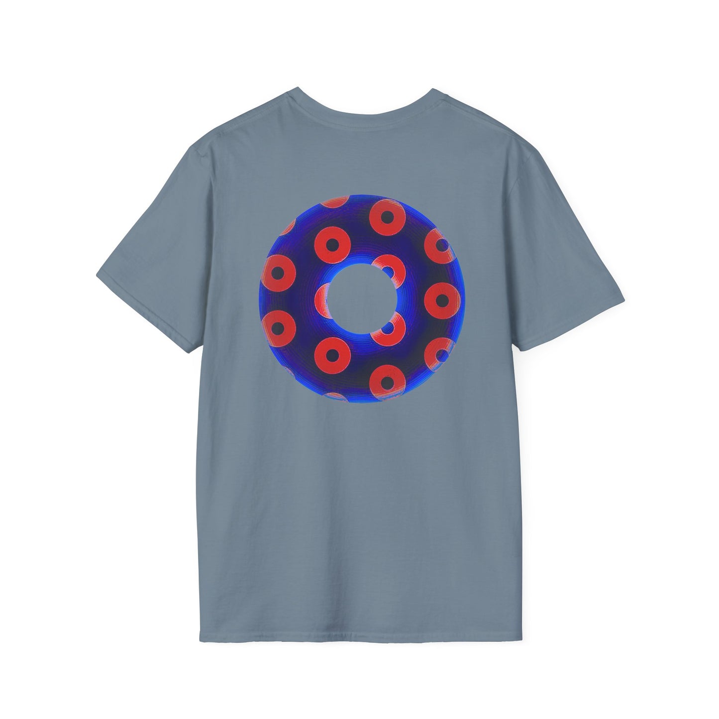Plain Donuts/Unisex Soft-Style - "Plain Blimpy Paradoxical Donuts" - dark violet blue/bright red donuts