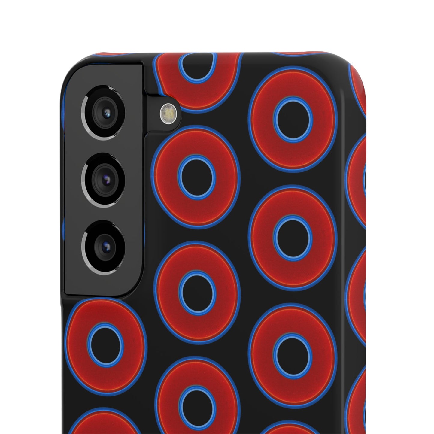 Lumpy Donut Snap Case - red vivid donut print w/black background