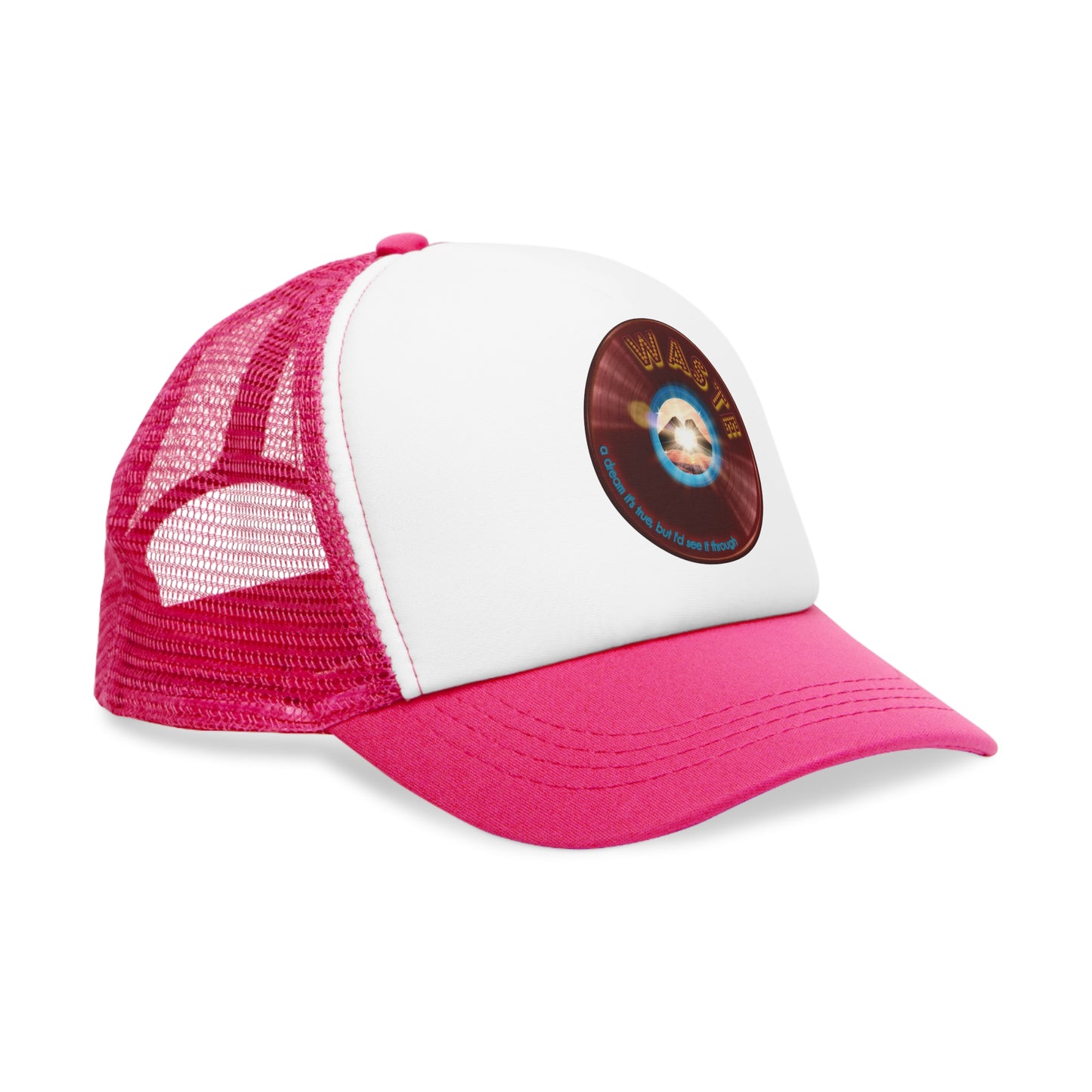 Lumpy Trucker Hat - "Wasted Donuts" - variant 2 - burgundy donut