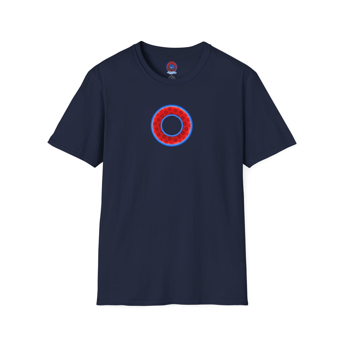 Plain Donuts/Unisex Soft-Style - "Plain Wide Mouthed Paradoxical Donuts" - red/medium royal blue donuts