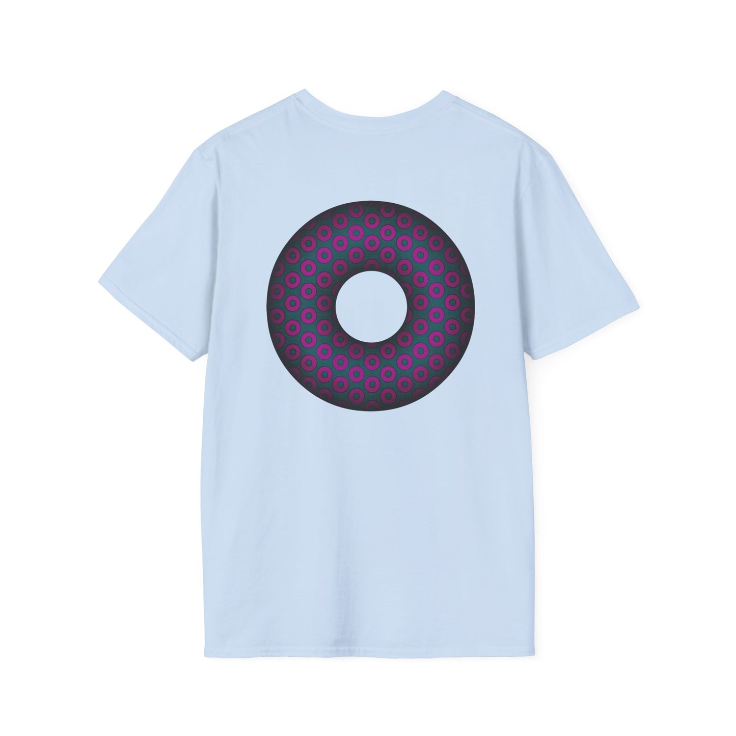 Plain Donuts/Unisex Soft-Style - "Plain Paradoxical Grided Donuts" - dark magenta/faded navy donuts