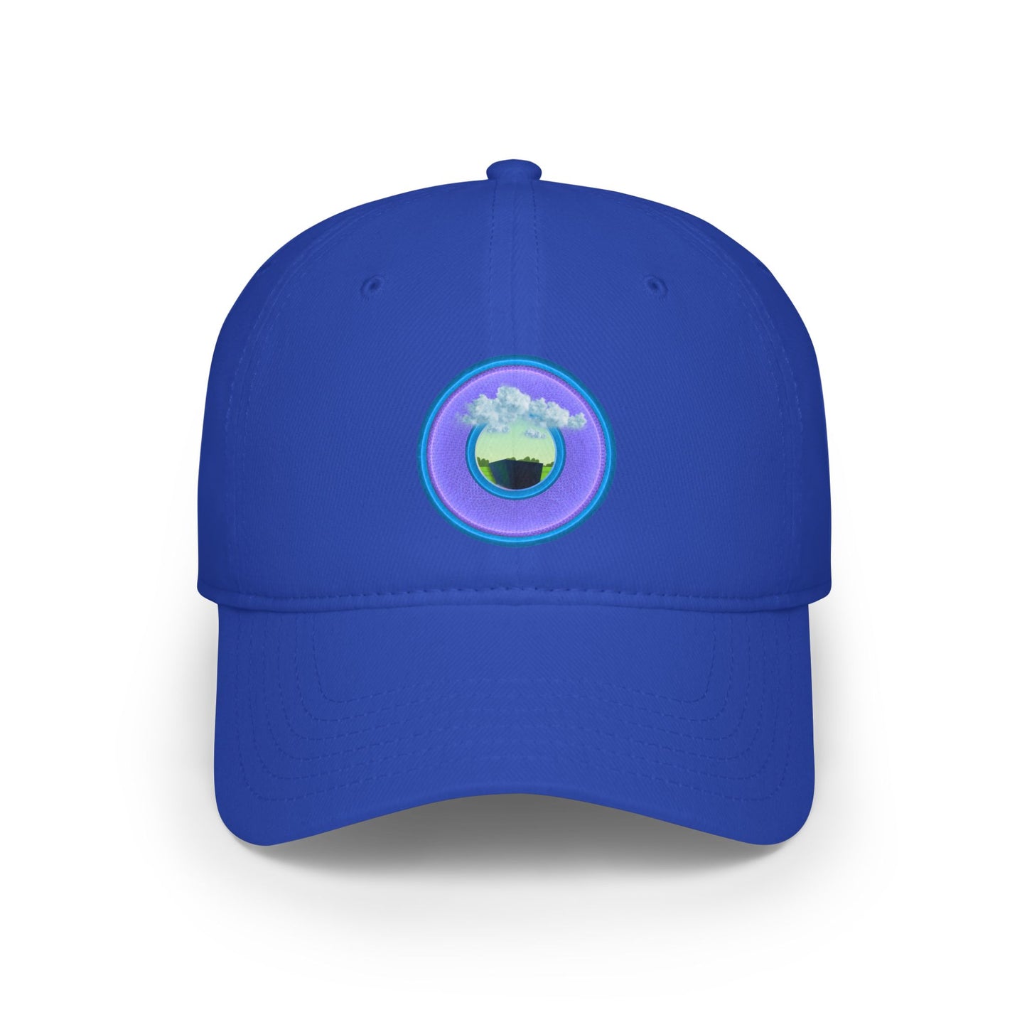 Lumpy Donut Baseball Cap - "Got Rhombus?" - variant 4 - rustic light purple donut w/
