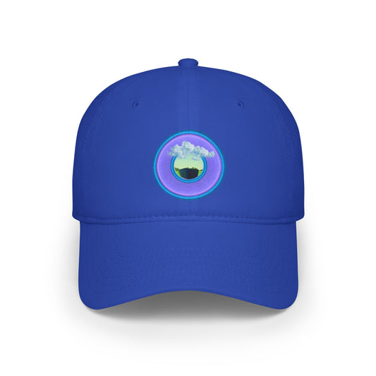 Lumpy Donut Baseball Cap - "Got Rhombus?" - variant 4 - rustic light purple donut w/