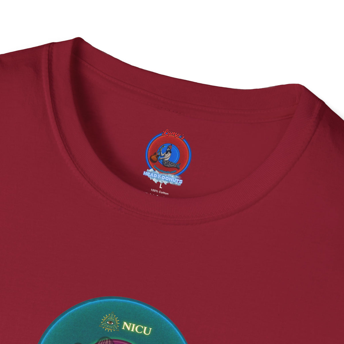 Classic Donut Tee - Unisex Soft-Style - "Masonic Donut of Rites" - series 1.0  - vivid dark teal donut