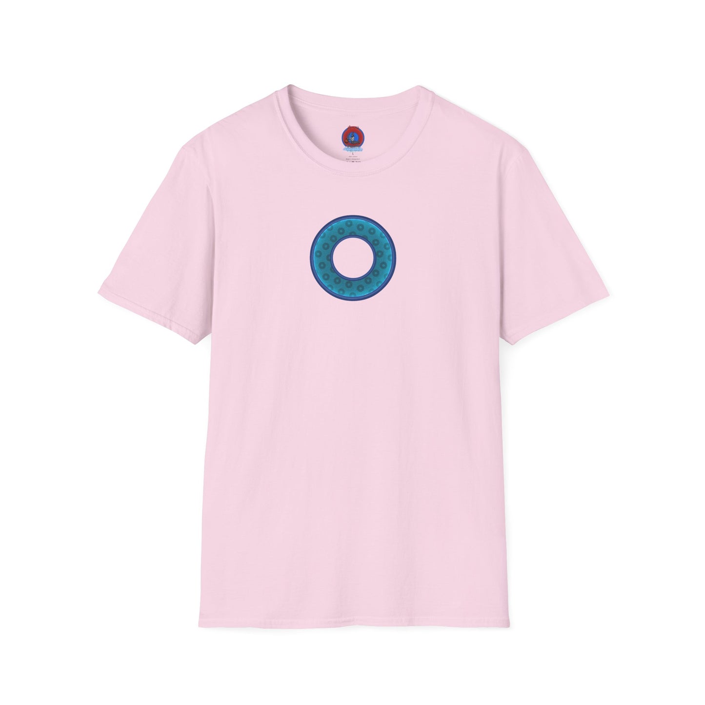 Plain Donuts/Unisex Soft-Style - "Plain Wide Mouthed Paradoxical Donuts" - aquamarine/dark blue donuts