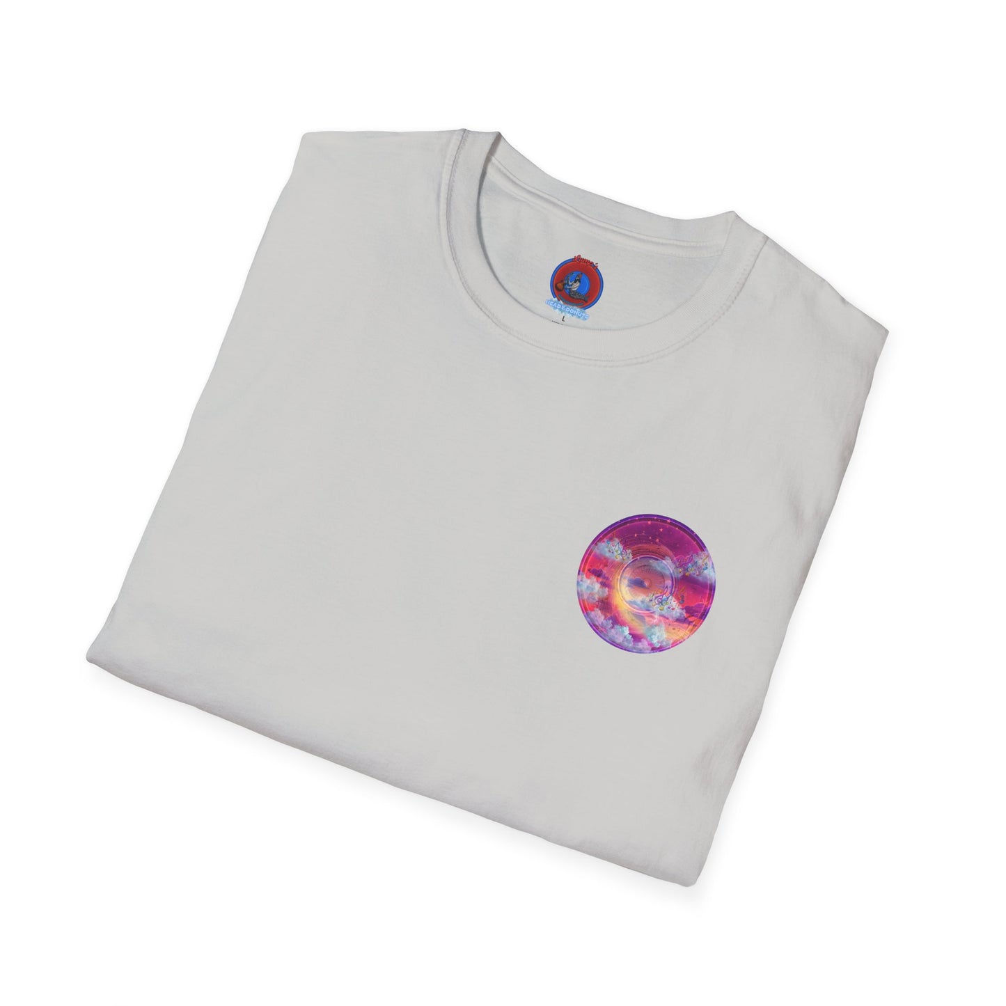 Classic Donut Tee - Unisex Soft-Style - "Conjurers of Donuts" - series 1.0  - magenta/purple donut