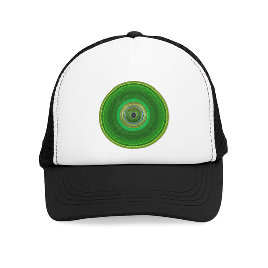 Lumpy Trucker Hat - "The Donut of Grace's Ascending" - green donut