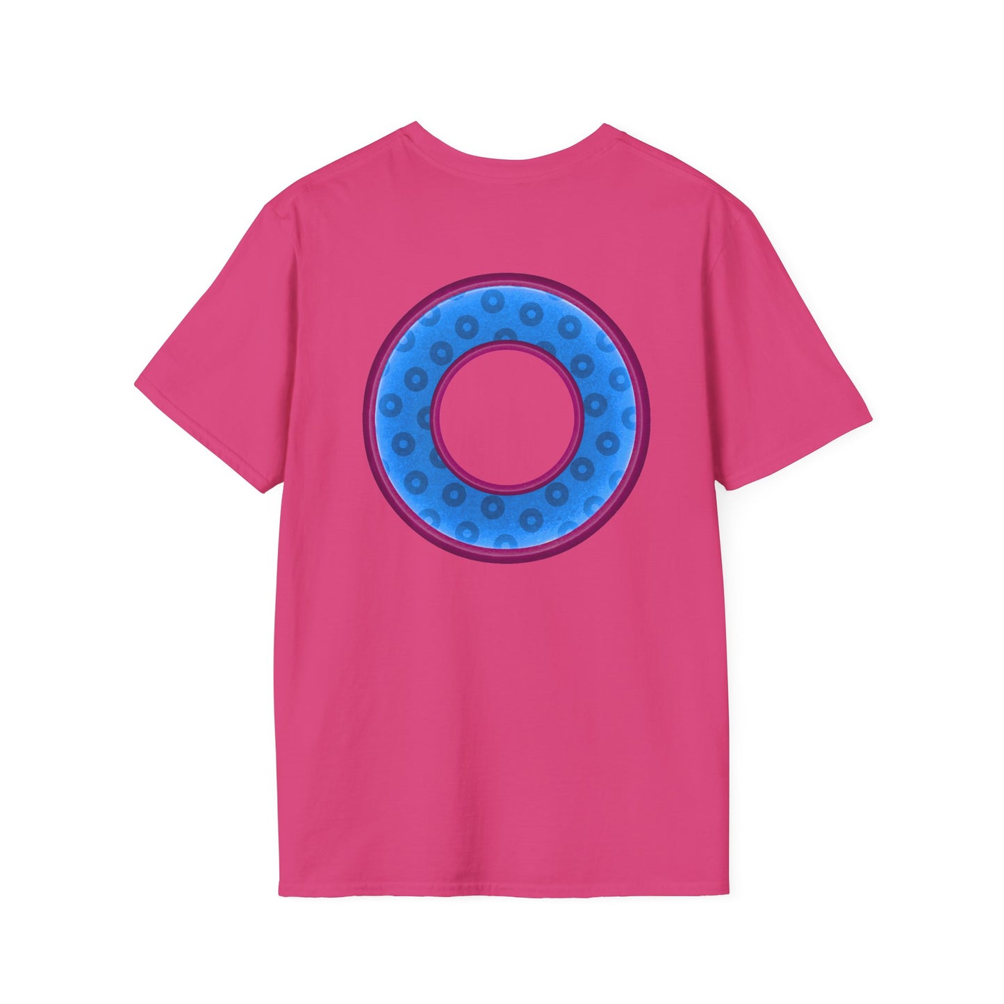 Plain Donuts/Unisex Soft-Style - "Plain Wide Mouthed Paradoxical Donuts" - light blue/dark magenta donuts