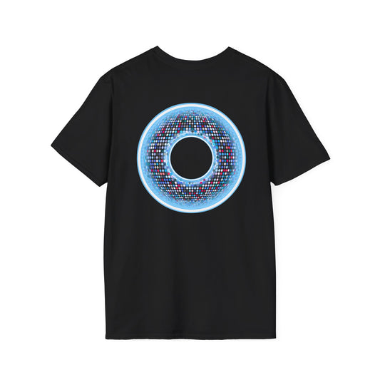 Classic Donut Tee - Unisex Soft-Style - "Microdot Donut" - light blue pixilated donut