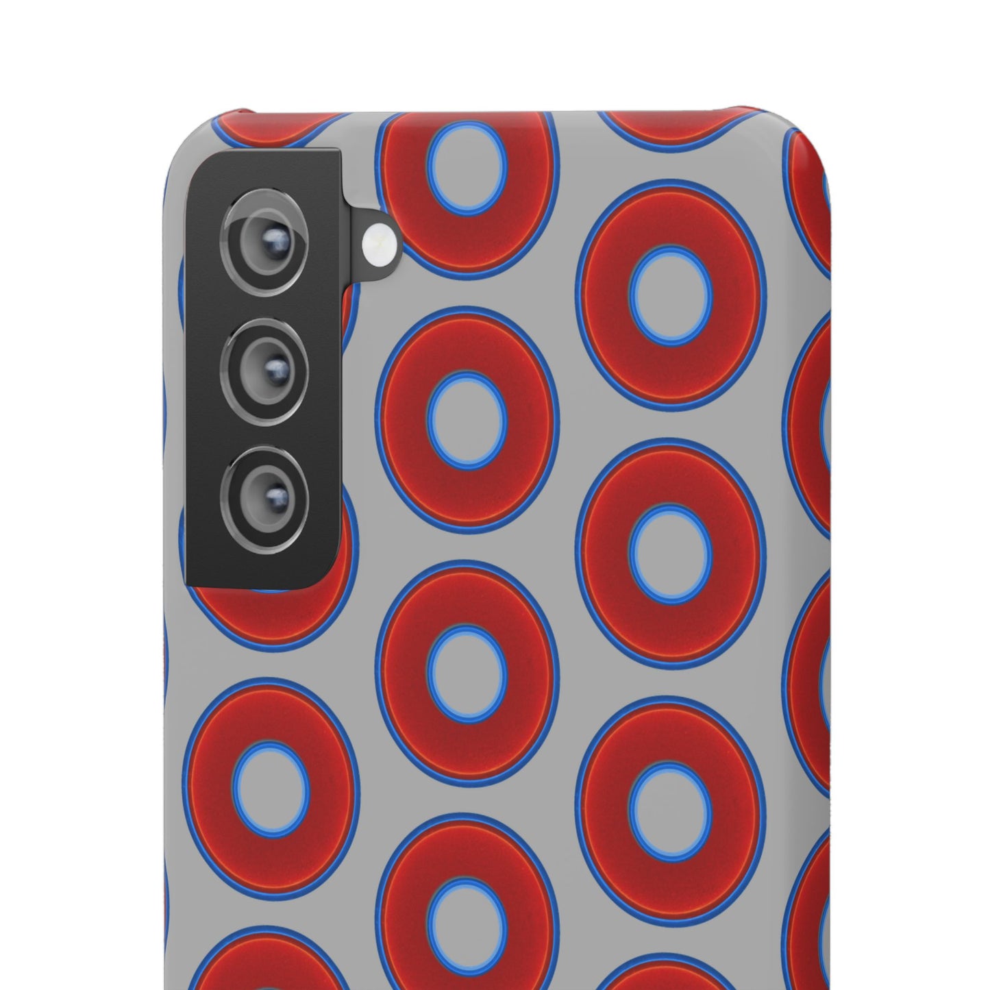 Lumpy Donut Snap Case - red vivid donut print w/light gray background