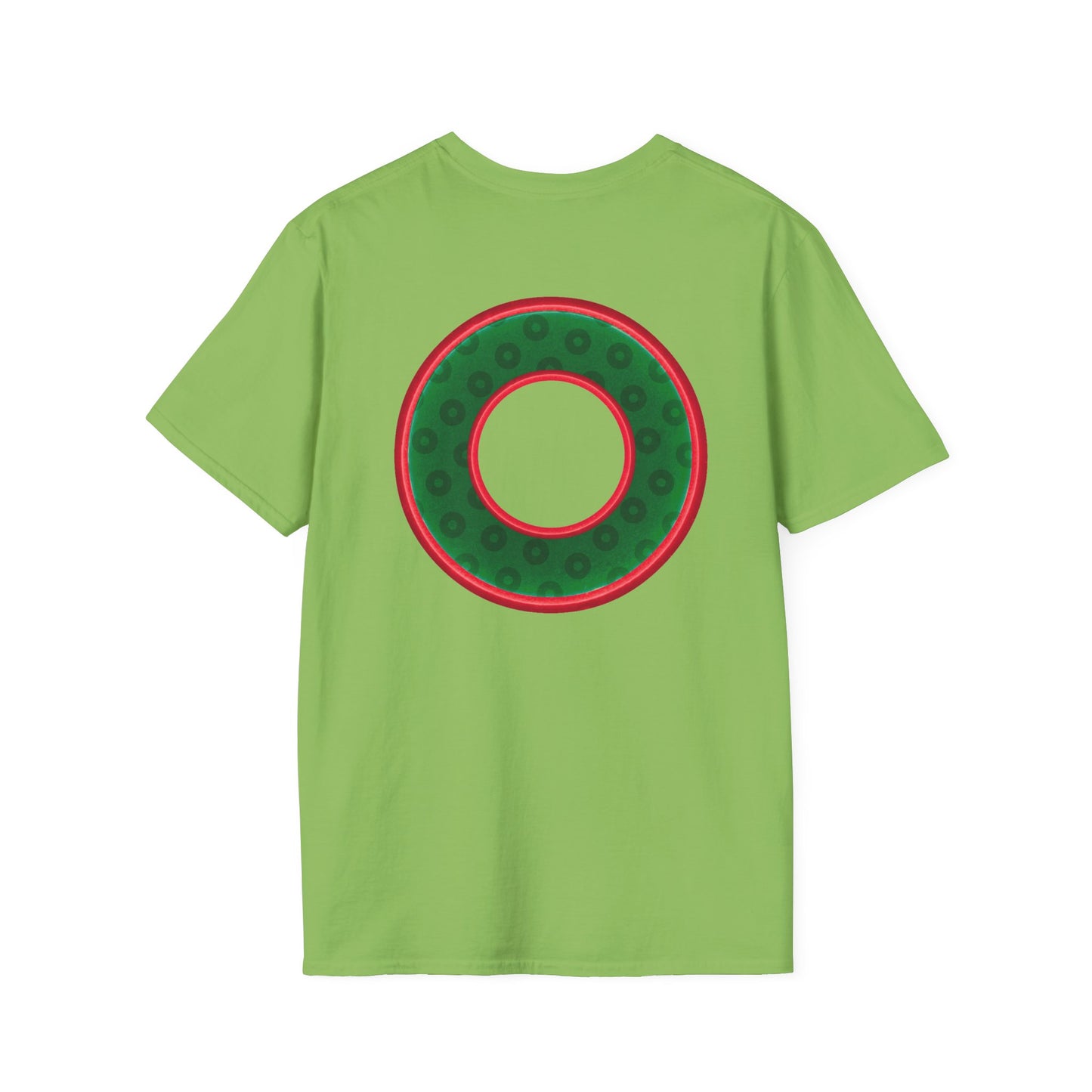 Plain Donuts/Unisex Soft-Style - "Plain Wide Mouthed Paradoxical Donuts" - dark green/red donuts