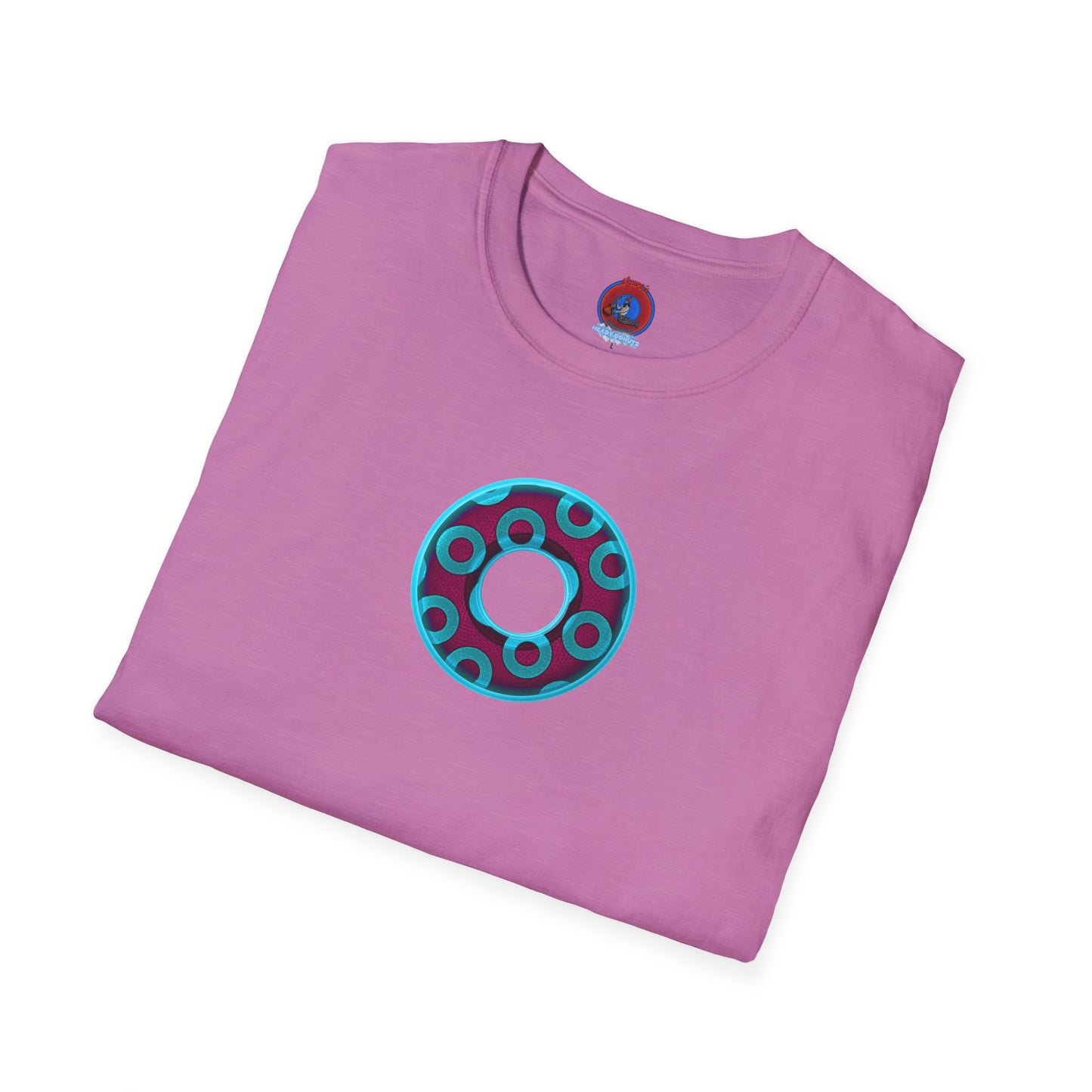 Plain Donuts/Unisex Soft-Style - "Plain Rustic Paradoxical Donuts" - aquamarine/burgundy donuts