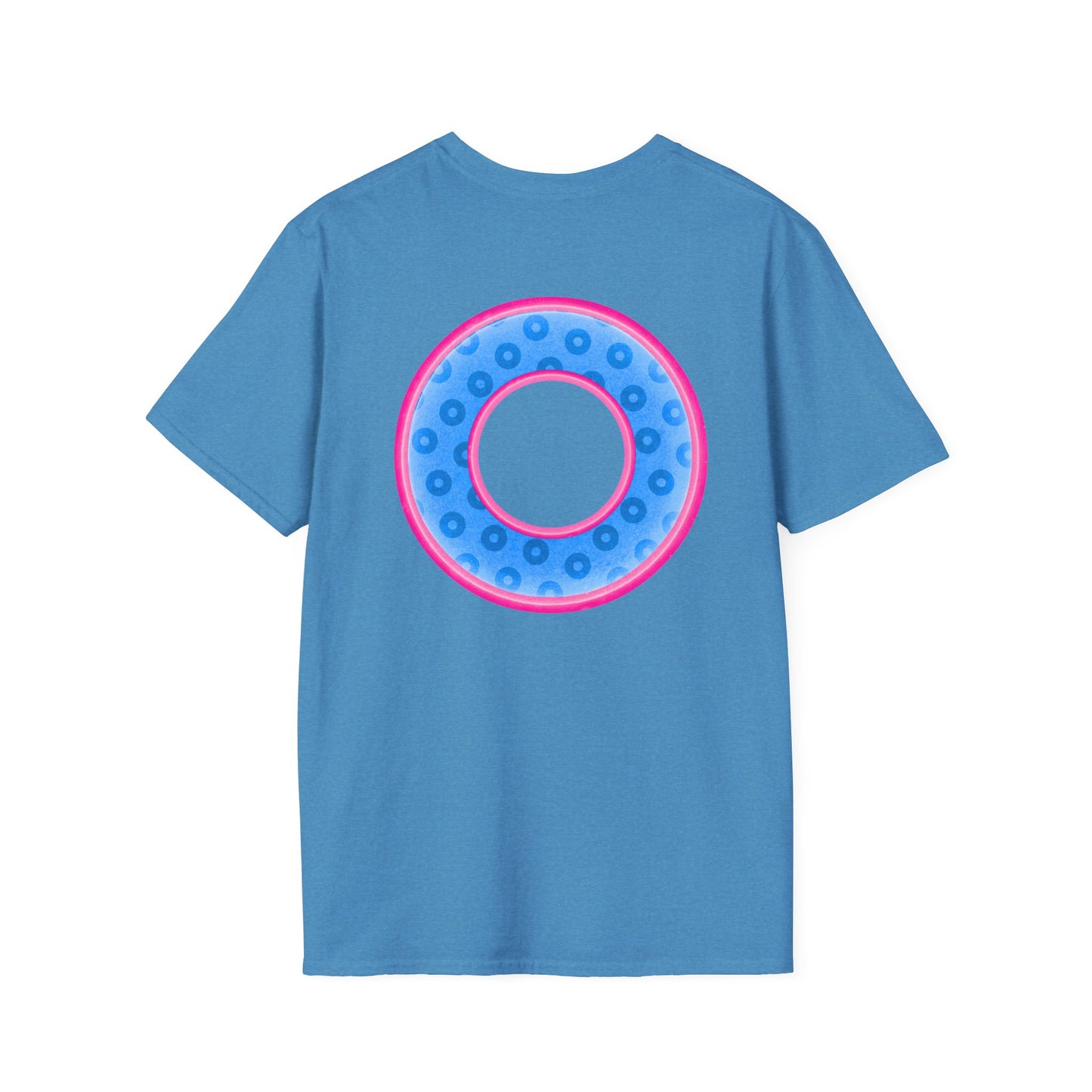 Plain Donuts/Unisex Soft-Style - "Plain Wide Mouthed Paradoxical Donuts" - light blue/pink donuts