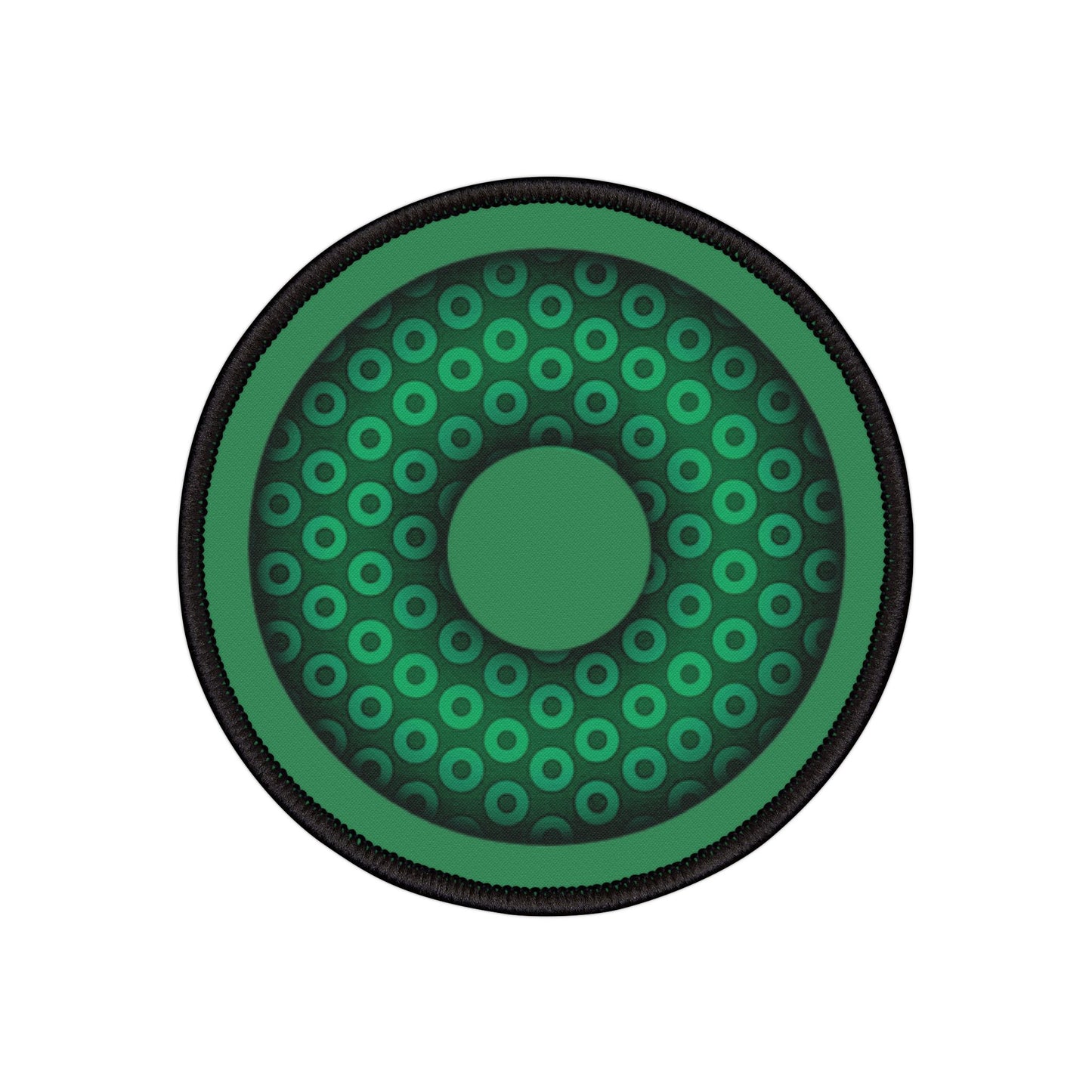 Iron-On Donut Patch - "Traditional Paradox Donut" - green/green paradoxical donuts